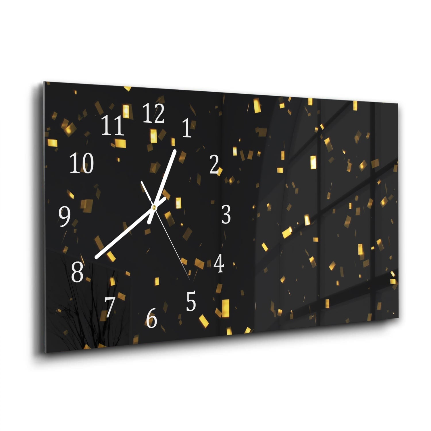 Wandklok 60x30 - Gehard Glas - Gouden Confetti