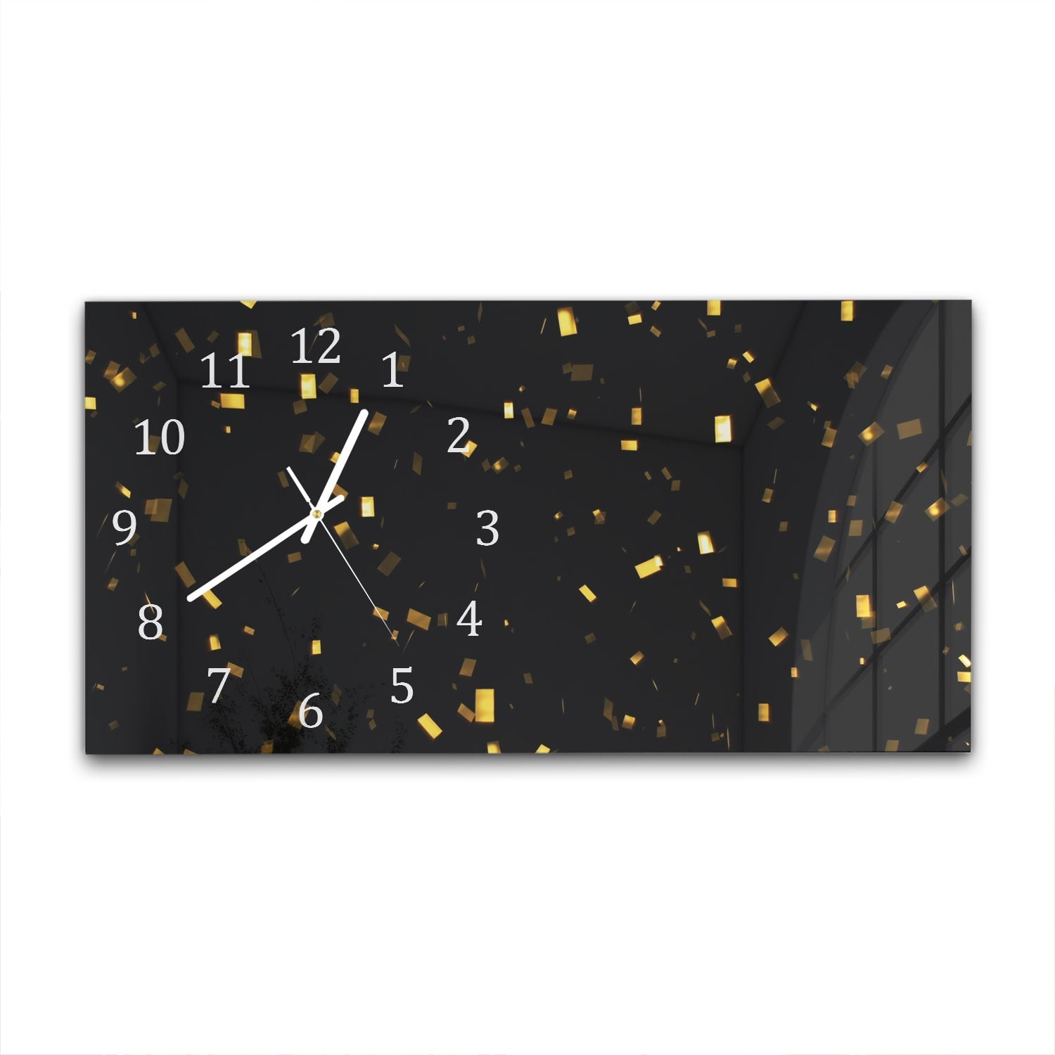 Wandklok 60x30 - Gehard Glas - Gouden Confetti