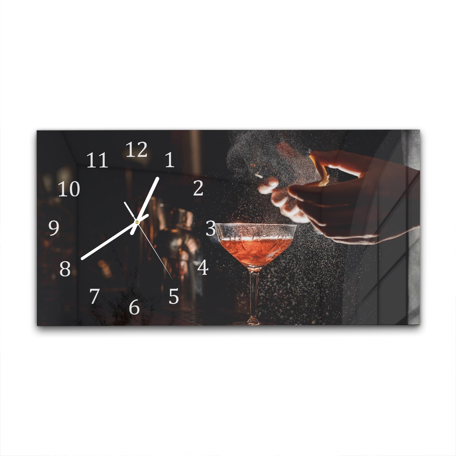 Wandklok 60x30 - Gehard Glas - Elegante Cocktail