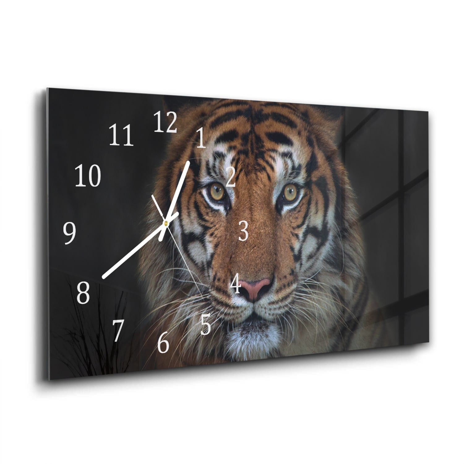 Wandklok 60x30 - Gehard Glas - Sumatraanse Boze Tijger