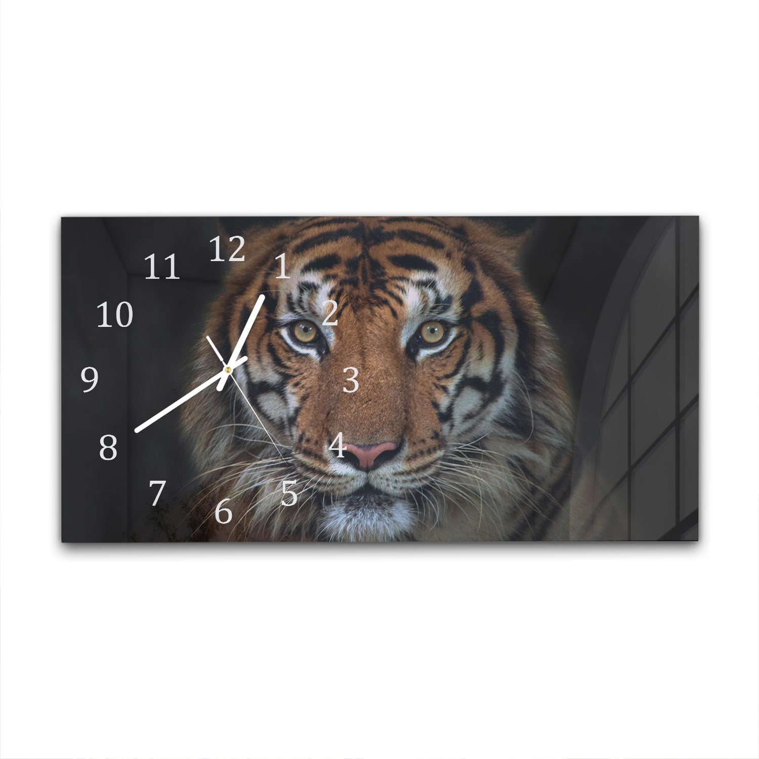 Wandklok 60x30 - Gehard Glas - Sumatraanse Boze Tijger