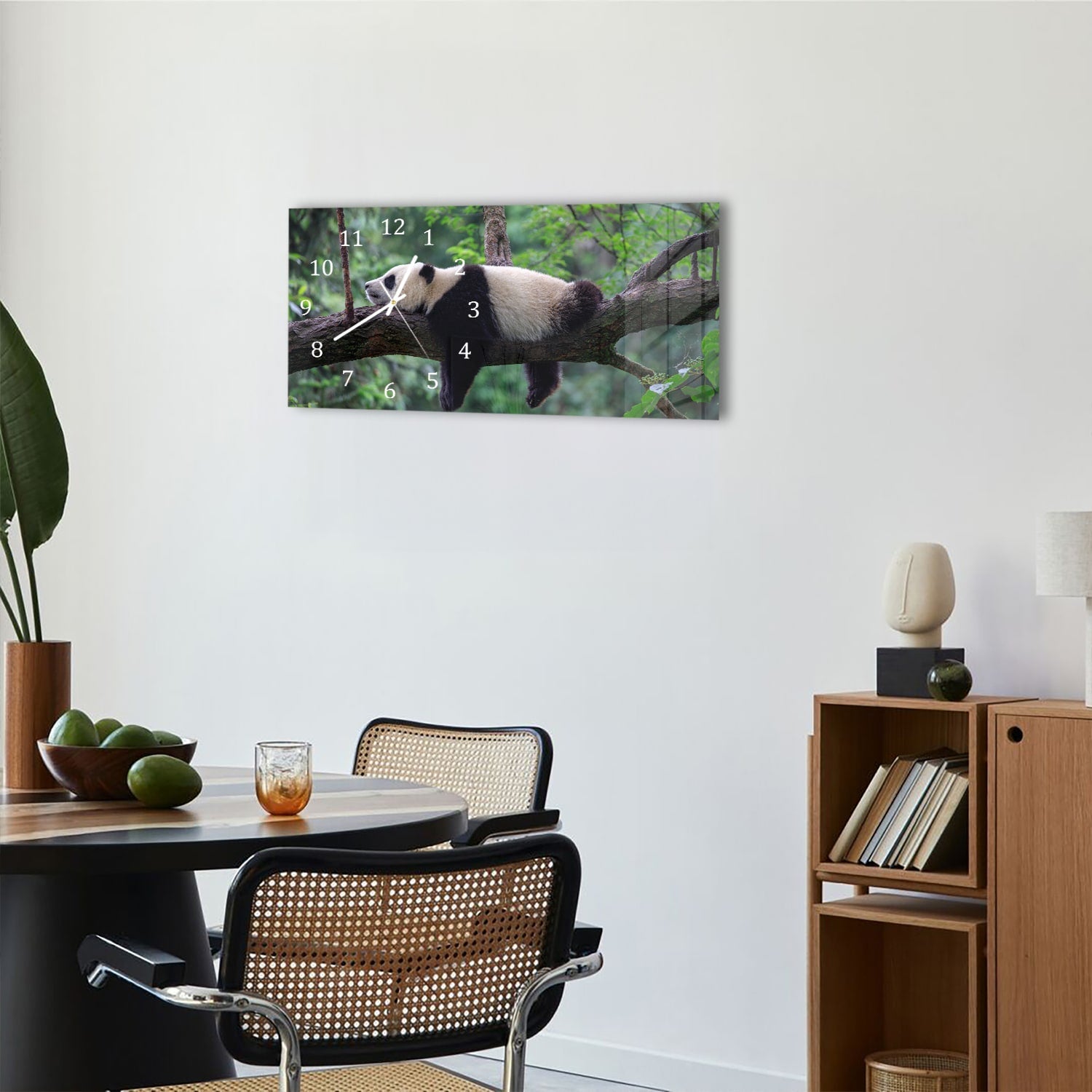 Wandklok 60x30 - Gehard Glas - Panda