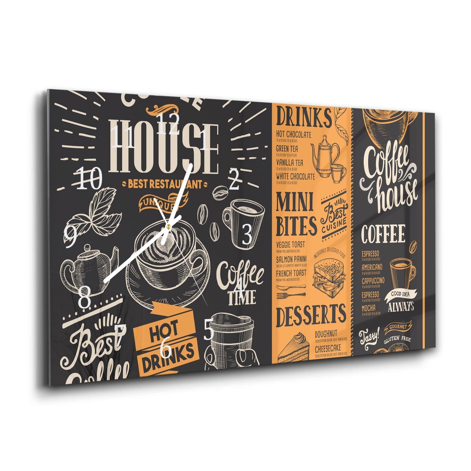 Wandklok 60x30 - Gehard Glas - Coffee Flyer