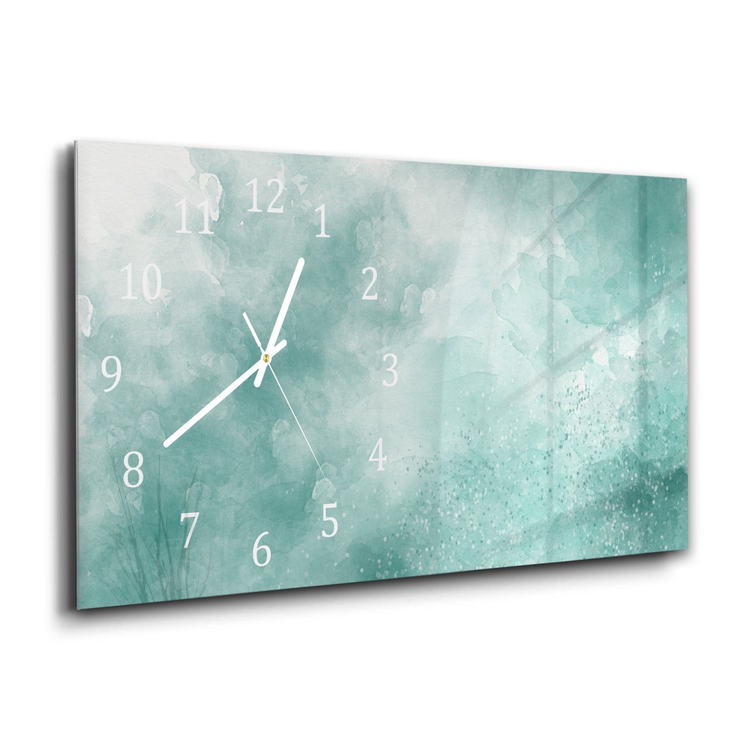 Wandklok 60x30 - Gehard Glas - Groene Waterverf