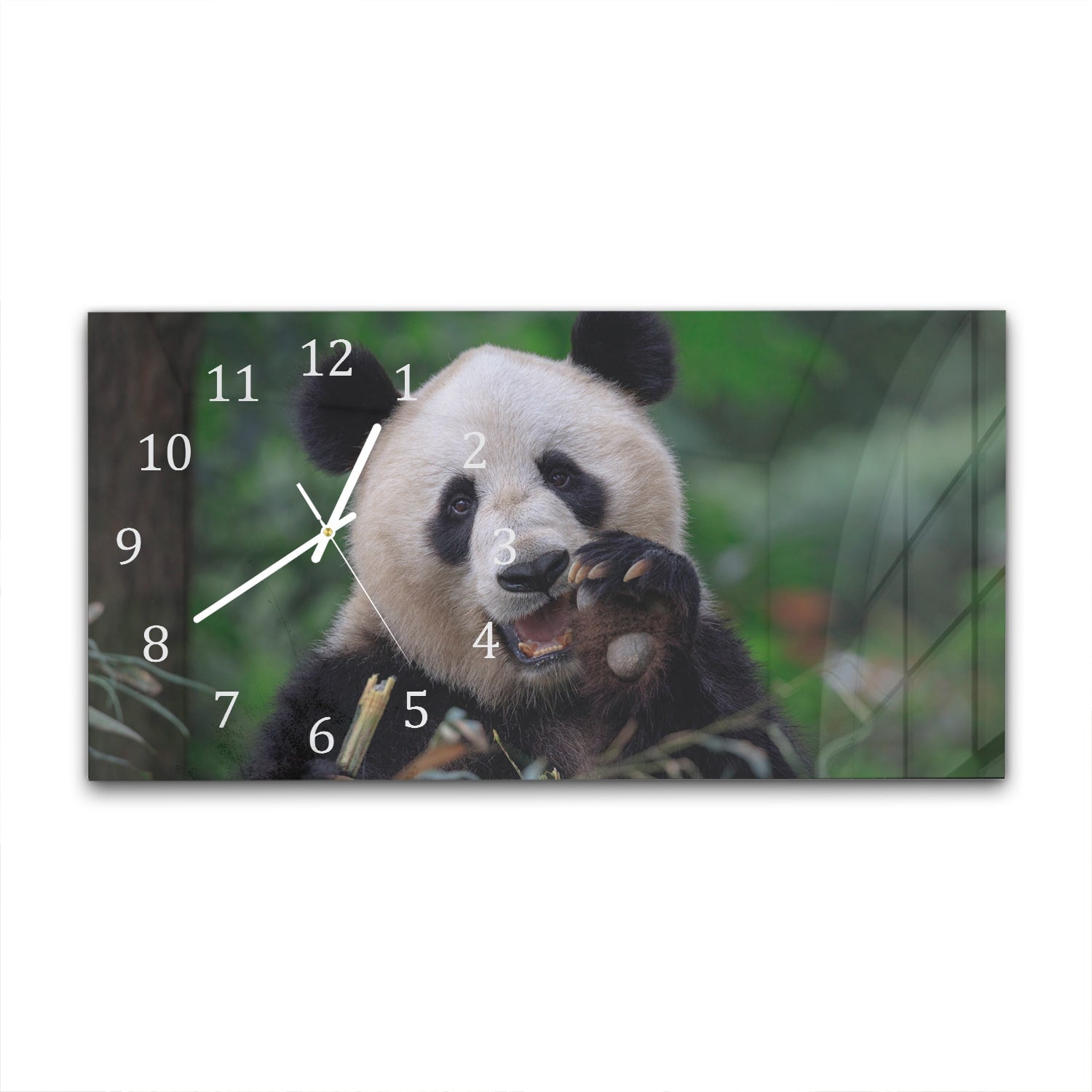 Wandklok 60x30 - Gehard Glas - Blije Panda