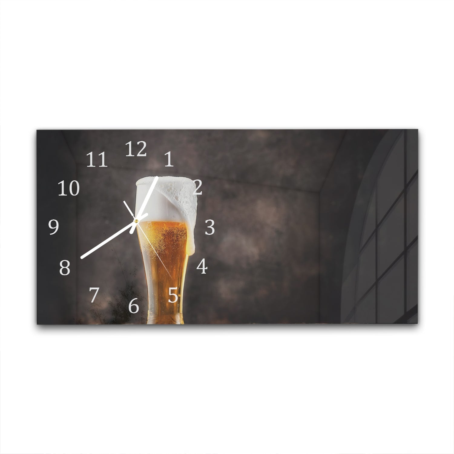 Wandklok 60x30 - Gehard Glas - Verfrissend Bier