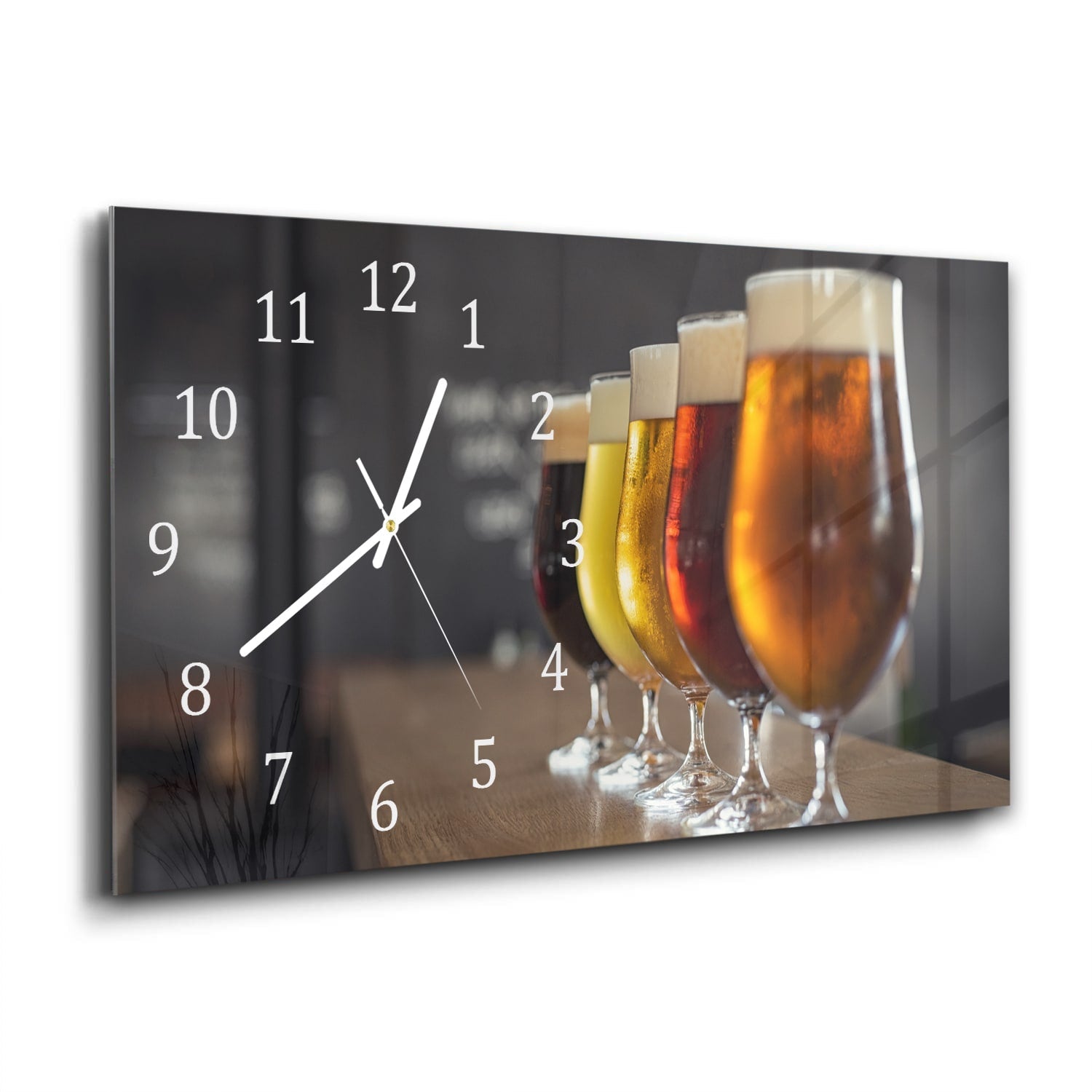 Wandklok 60x30 - Gehard Glas - Verschillende Bieren