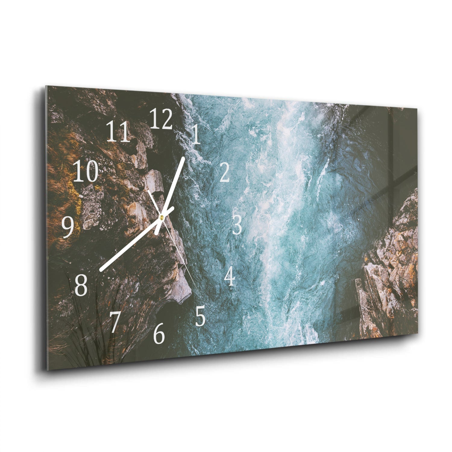 Wandklok 60x30 - Gehard Glas - Rivier Canyon in Zweden