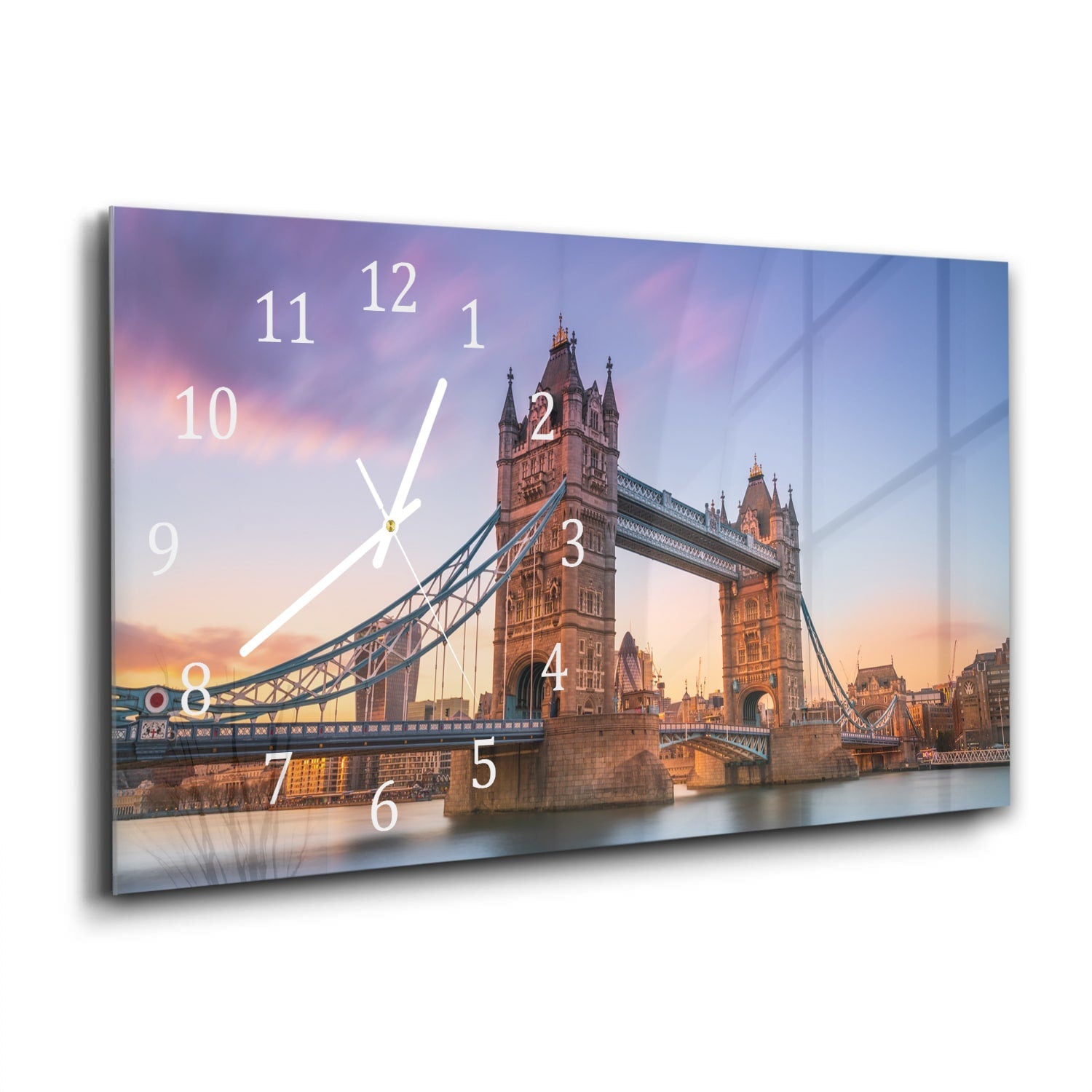 Wandklok 60x30 - Gehard Glas - Tower Bridge bij Zonsondergang