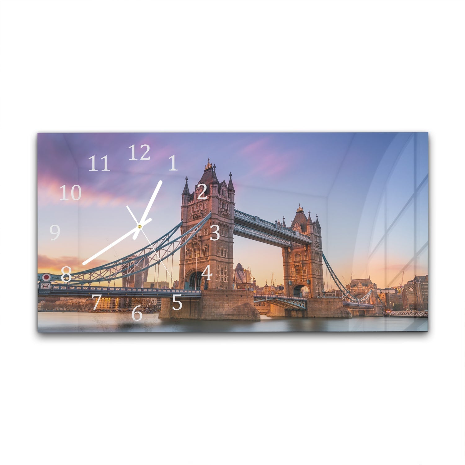 Wandklok 60x30 - Gehard Glas - Tower Bridge bij Zonsondergang