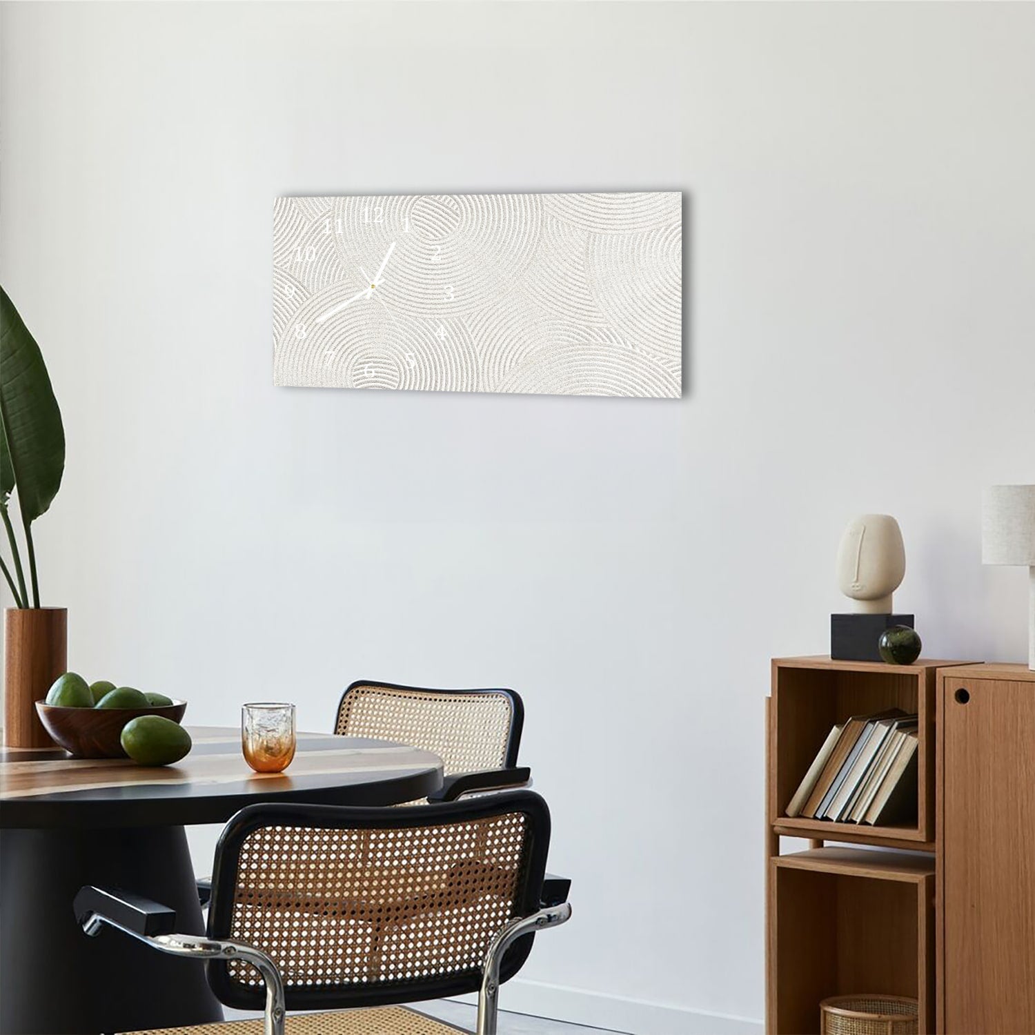 Wandklok 60x30 - Gehard Glas - Zen Patroon