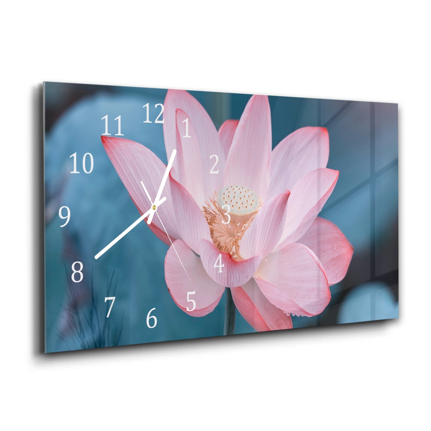 Wandklok 60x30 - Gehard Glas - Lotus Bloem