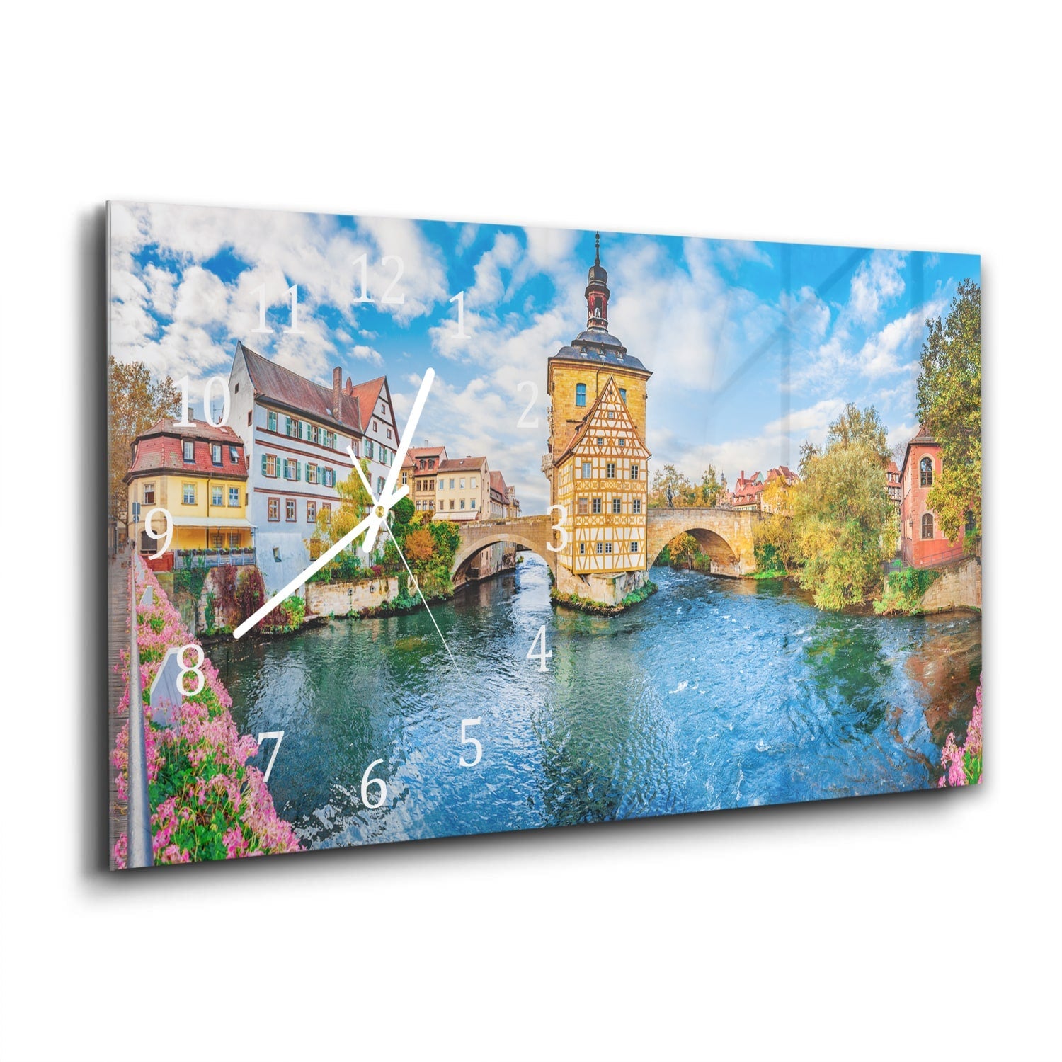 Wandklok 60x30 - Gehard Glas - Oude Stad van Bamberg