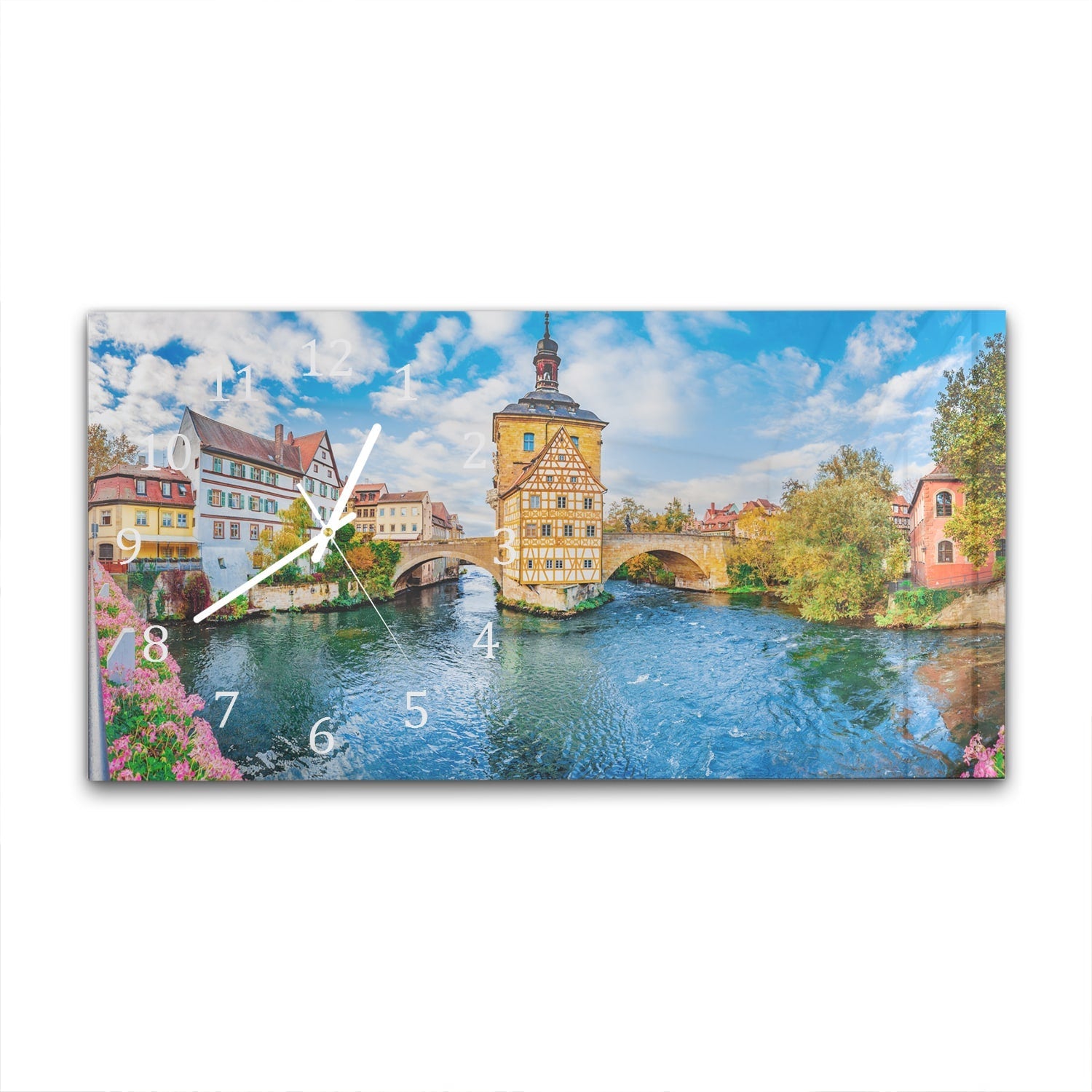 Wandklok 60x30 - Gehard Glas - Oude Stad van Bamberg