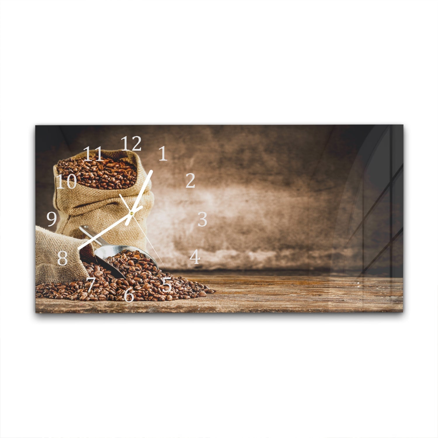 Wandklok 60x30 - Gehard Glas - Aroma van Koffie