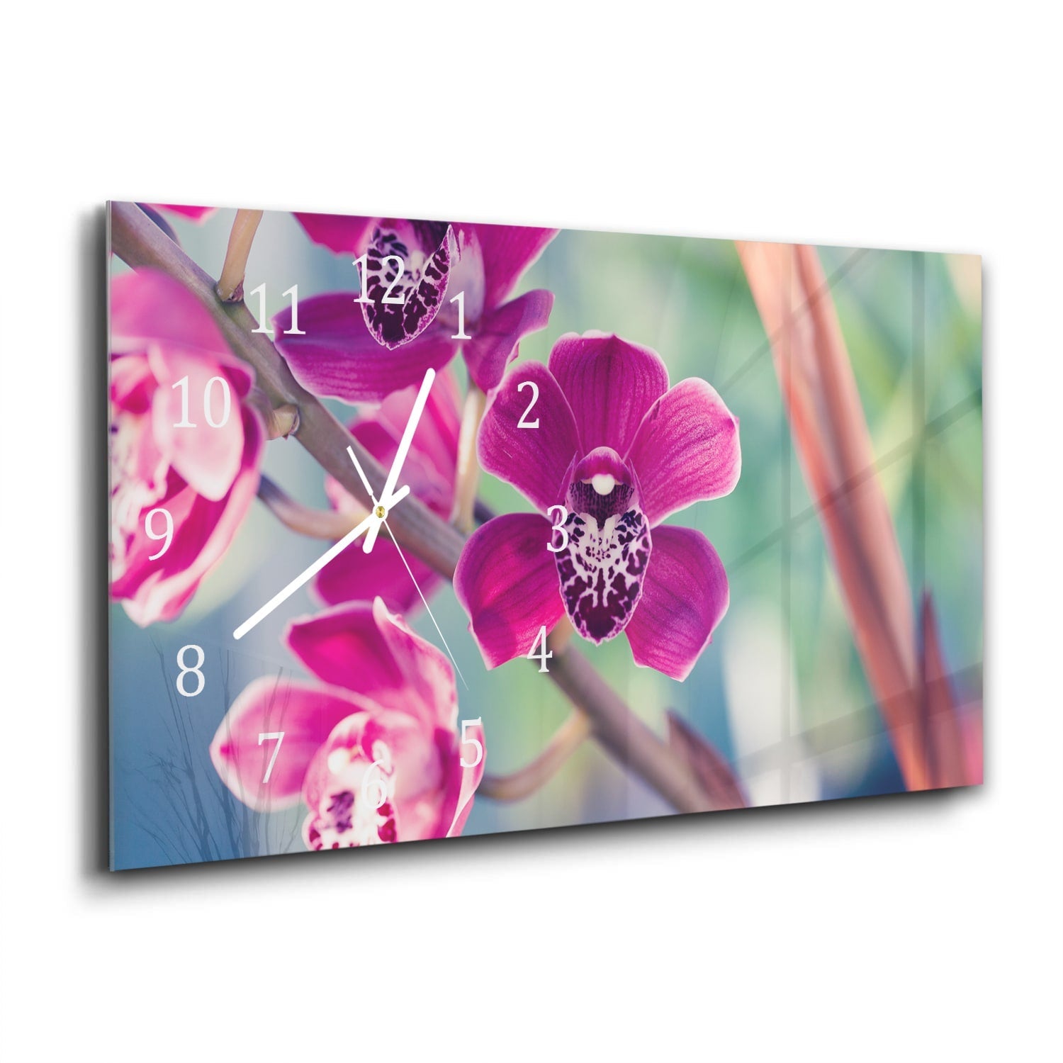 Wandklok 60x30 - Gehard Glas - Vlinderorchidee