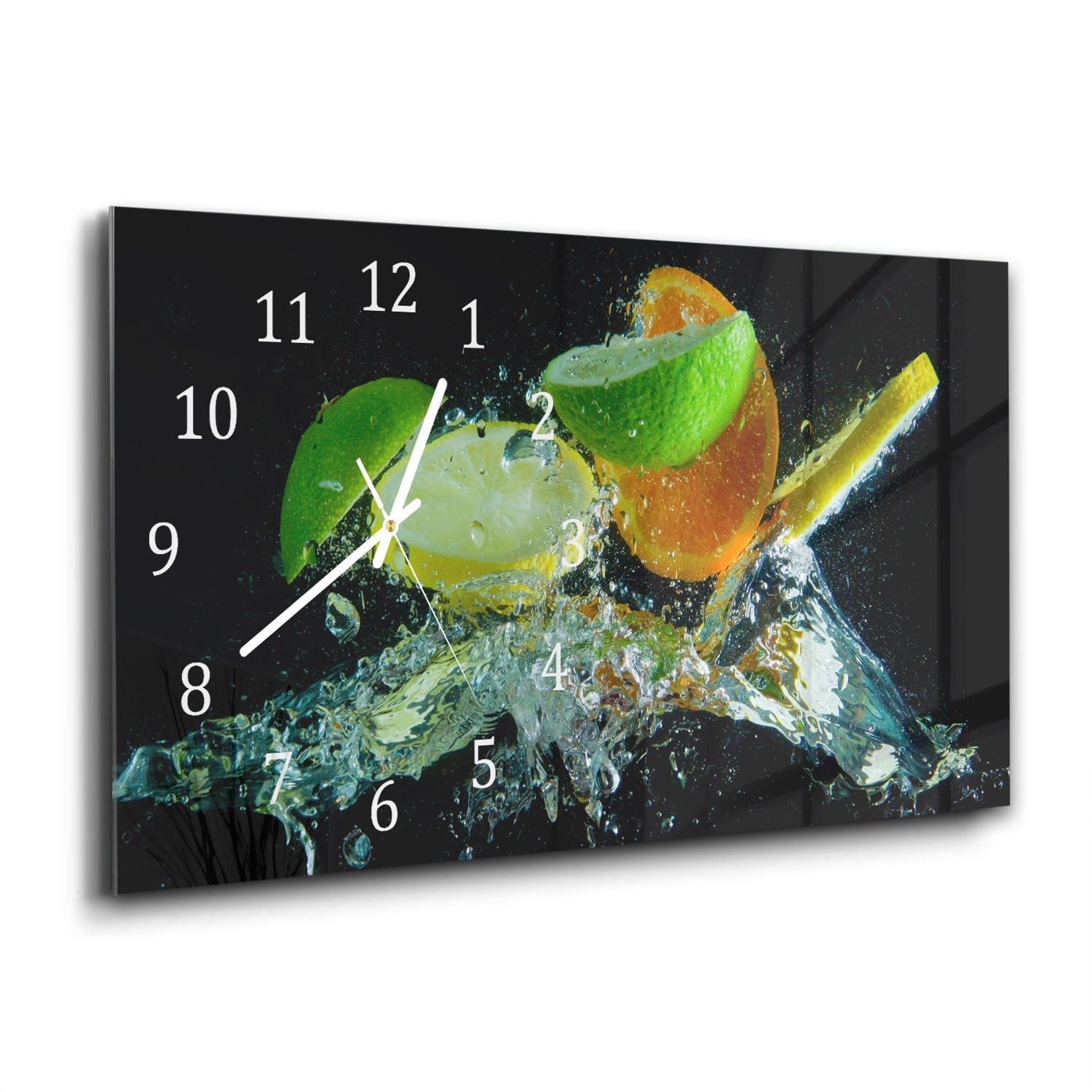 Wandklok 60x30 - Gehard Glas - Citrus Splash