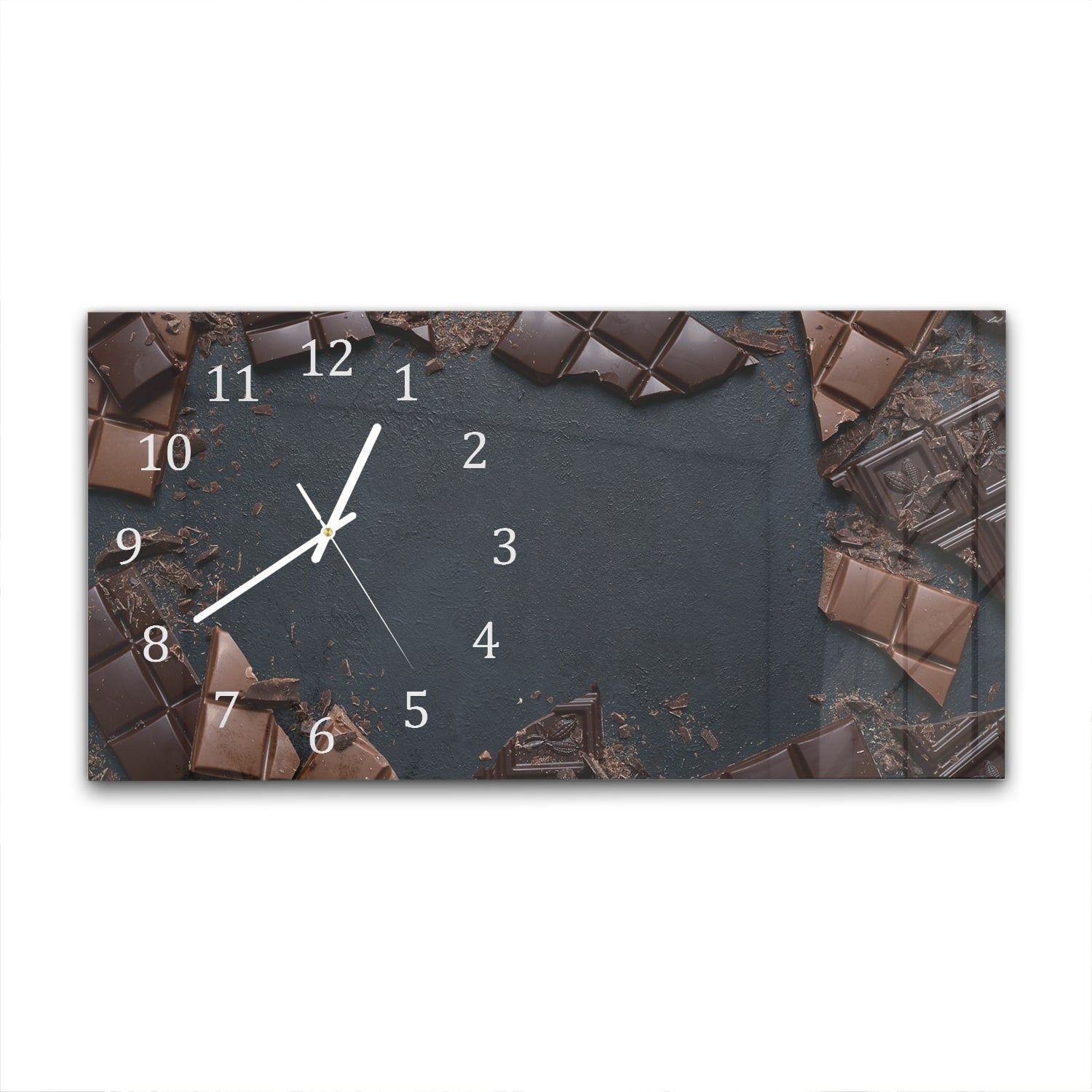 Wandklok 60x30 - Gehard Glas - Chocolade