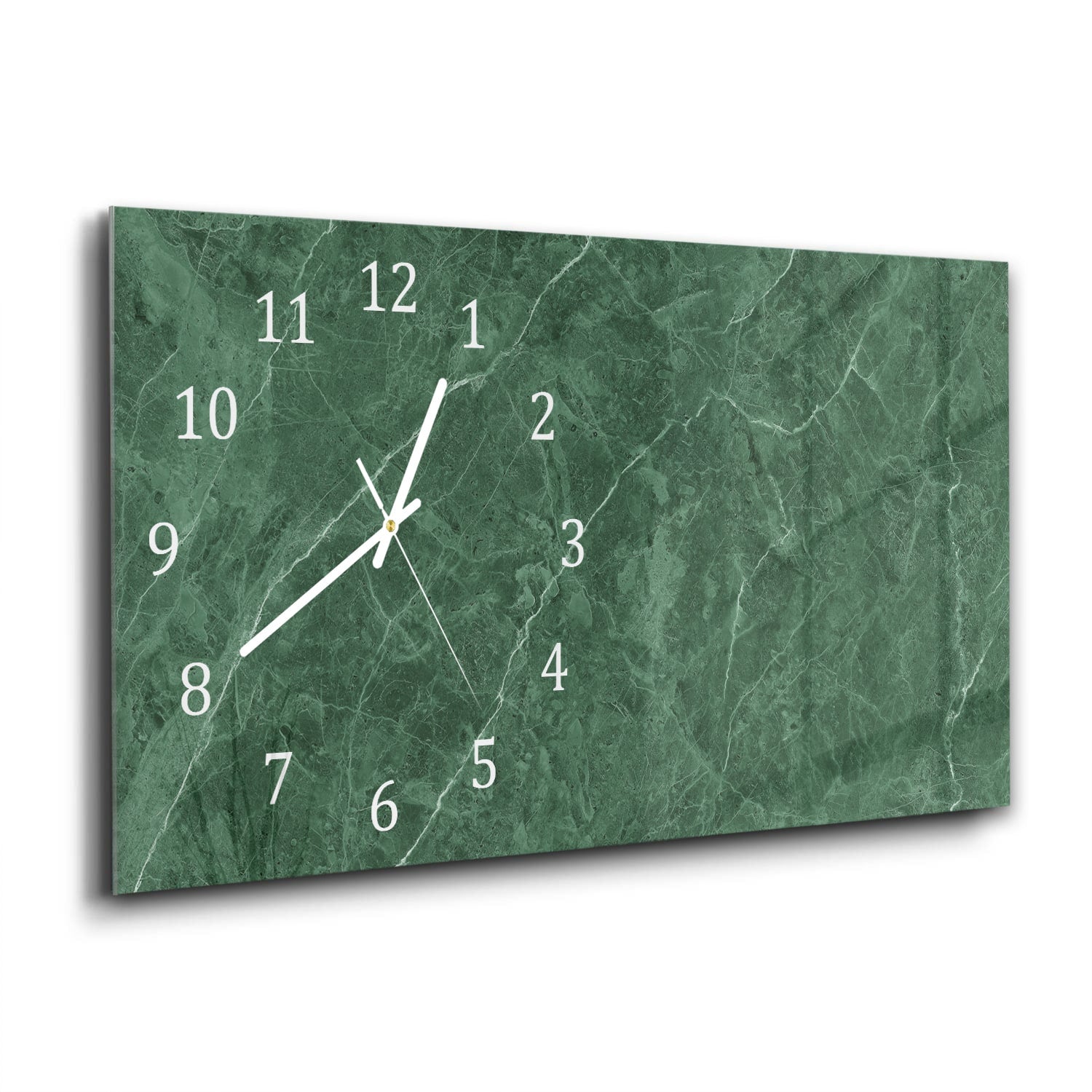 Wandklok 60x30 - Gehard Glas - Groen Marmer