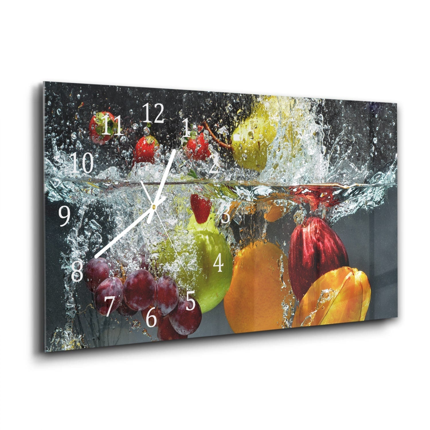 Wandklok 60x30 - Gehard Glas - Fruit Splash