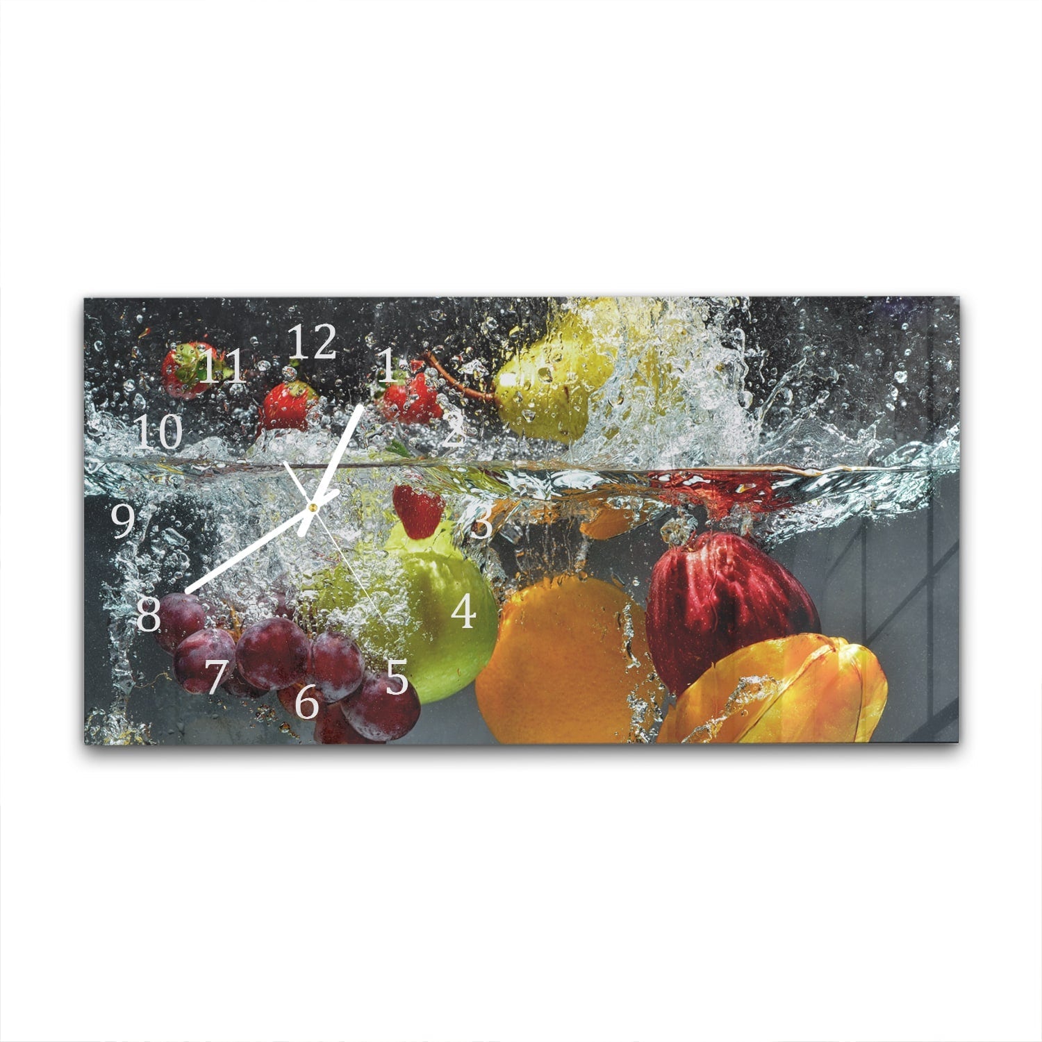 Wandklok 60x30 - Gehard Glas - Fruit Splash