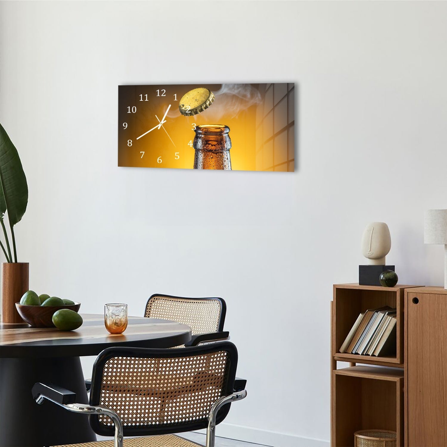 Wandklok 60x30 - Gehard Glas - Bierdop