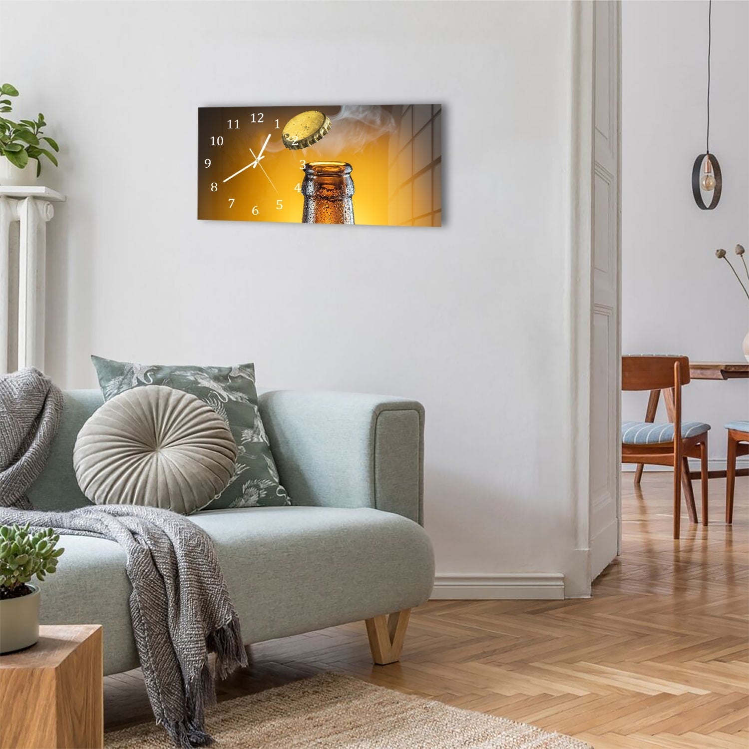 Wandklok 60x30 - Gehard Glas - Bierdop