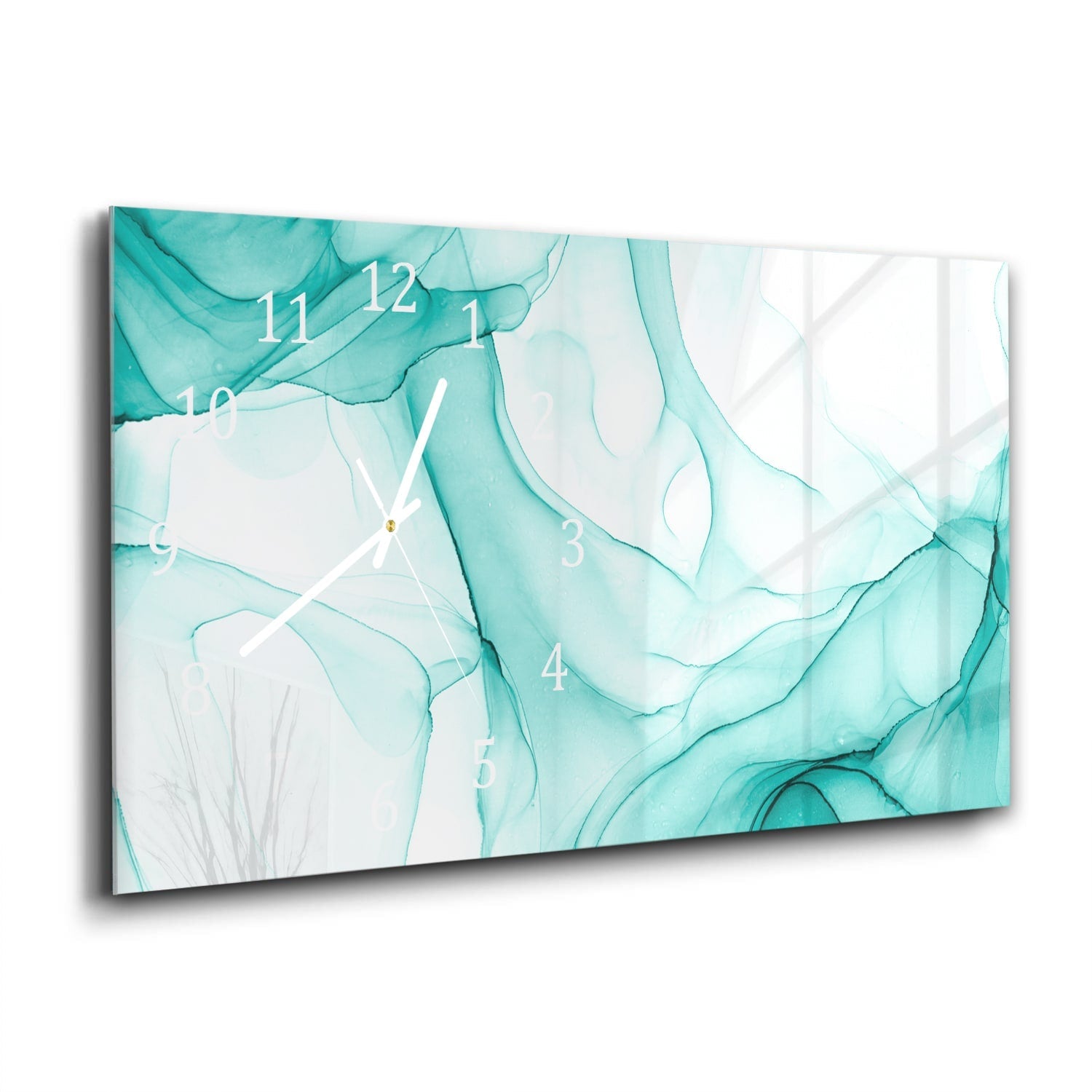 Wandklok 60x30 - Gehard Glas - Aqua Marmer