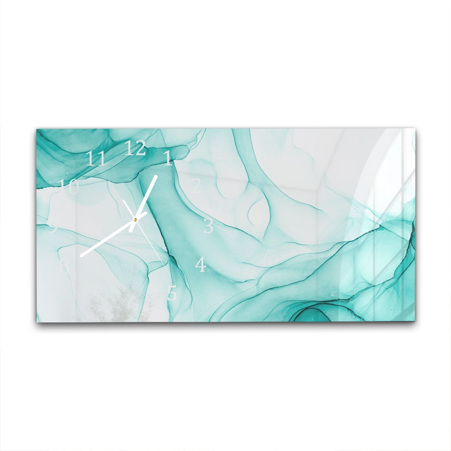 Wandklok 60x30 - Gehard Glas - Aqua Marmer