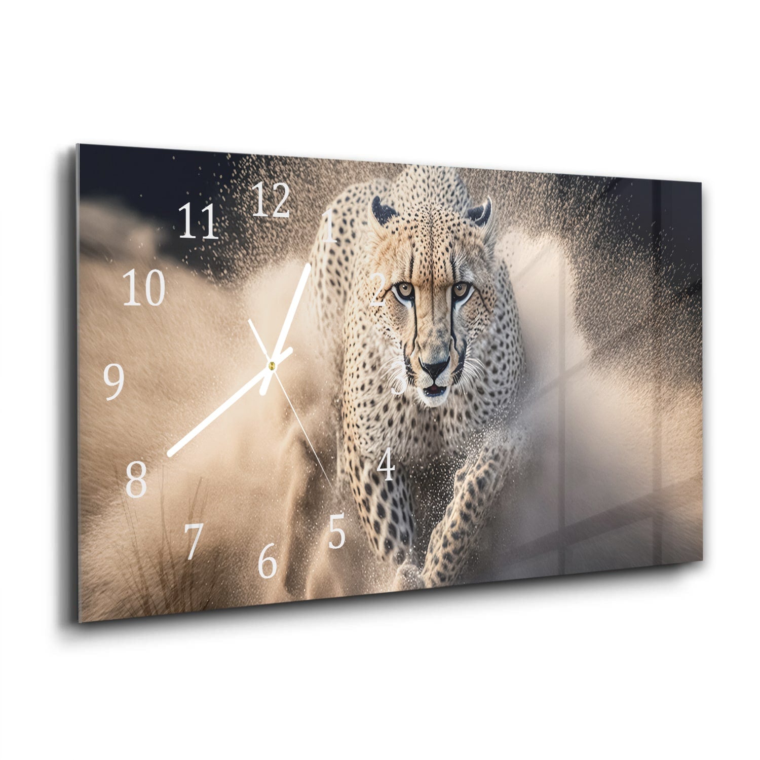 Wandklok 60x30 - Gehard Glas - Cheetah