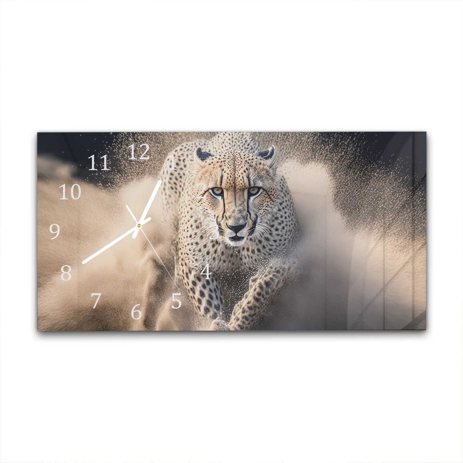 Wandklok 60x30 - Gehard Glas - Cheetah