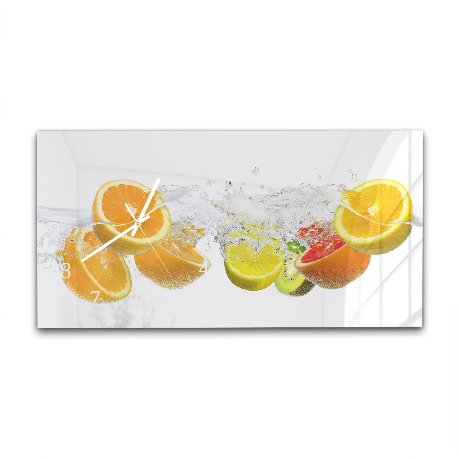 Wandklok 60x30 - Gehard Glas - Fruitmix Splash