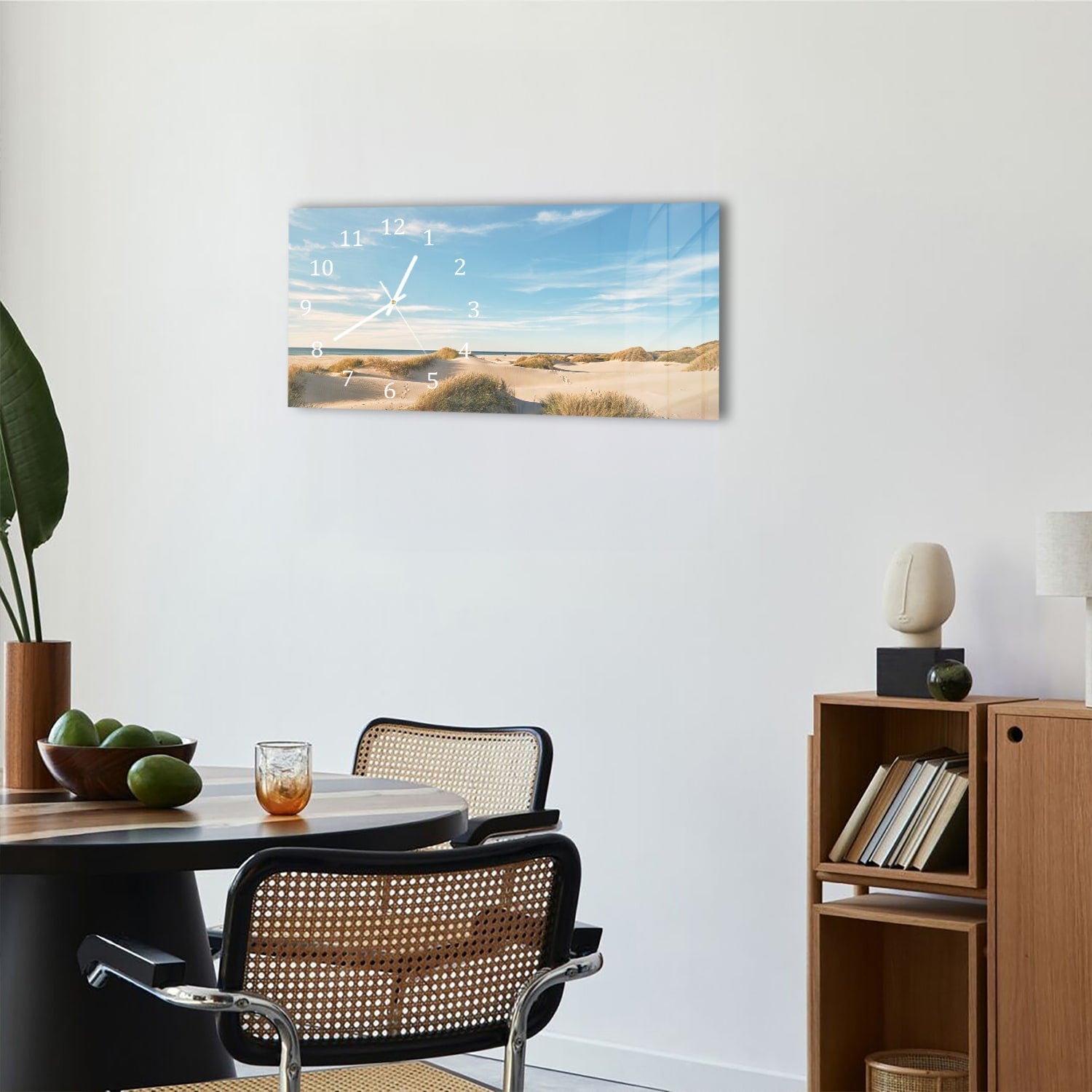 Wandklok 60x30 - Gehard Glas - Duinen bij Deense Kust