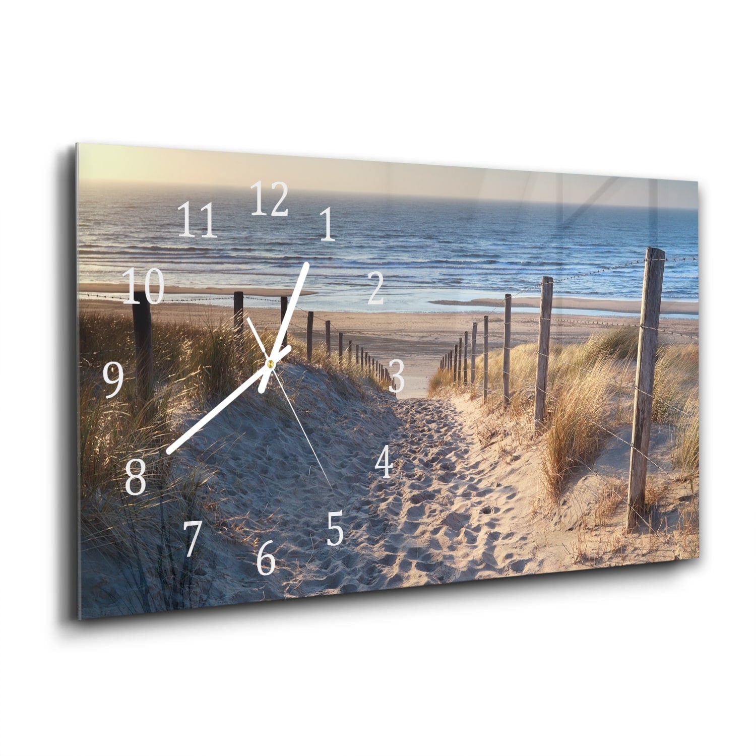 Wandklok 60x30 - Gehard Glas - Pad naar de Noordzee