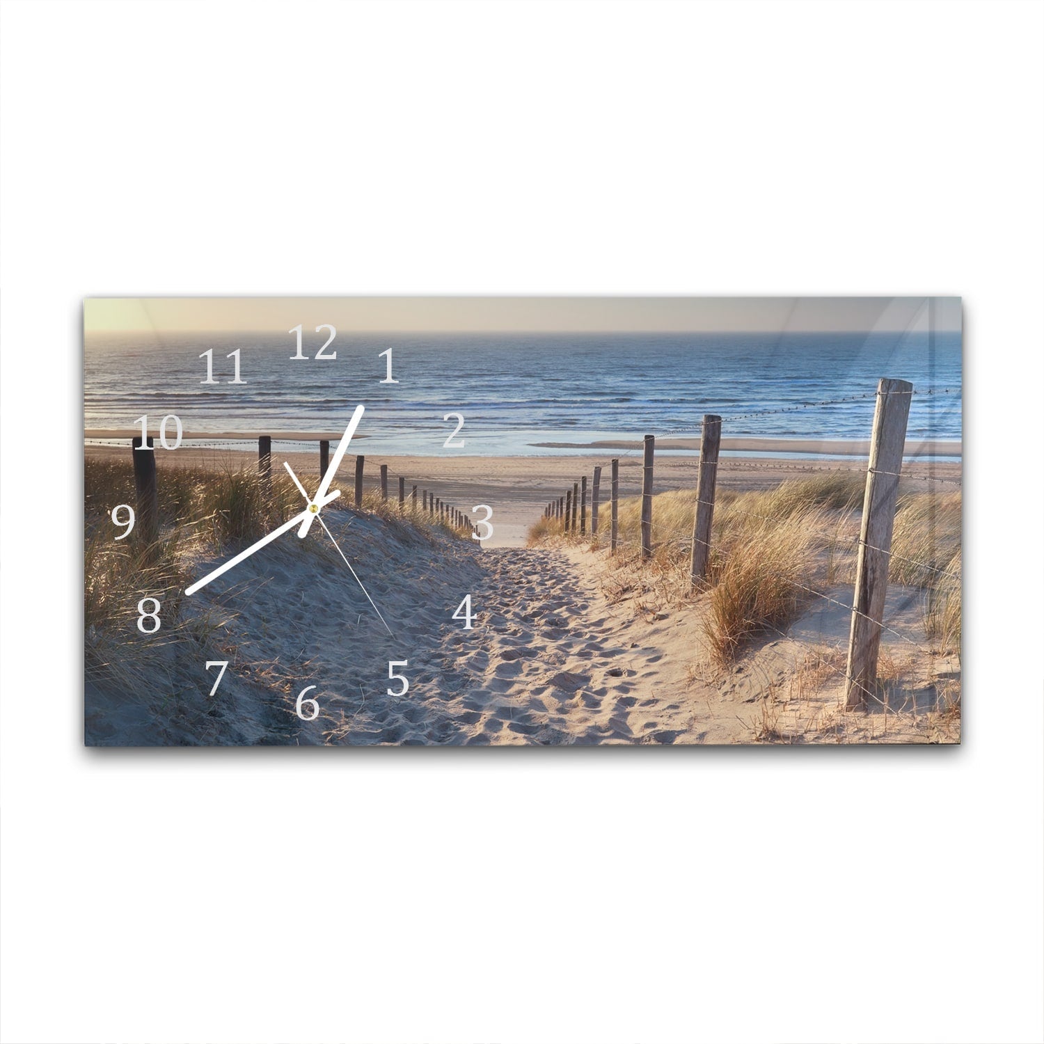 Wandklok 60x30 - Gehard Glas - Pad naar de Noordzee