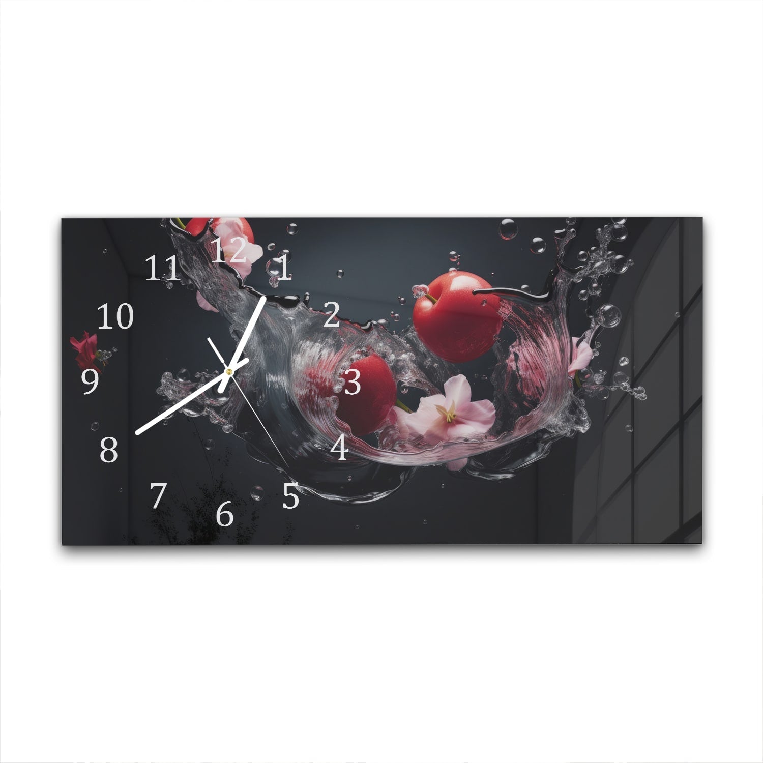 Wandklok 60x30 - Gehard Glas - Tomaten Splash