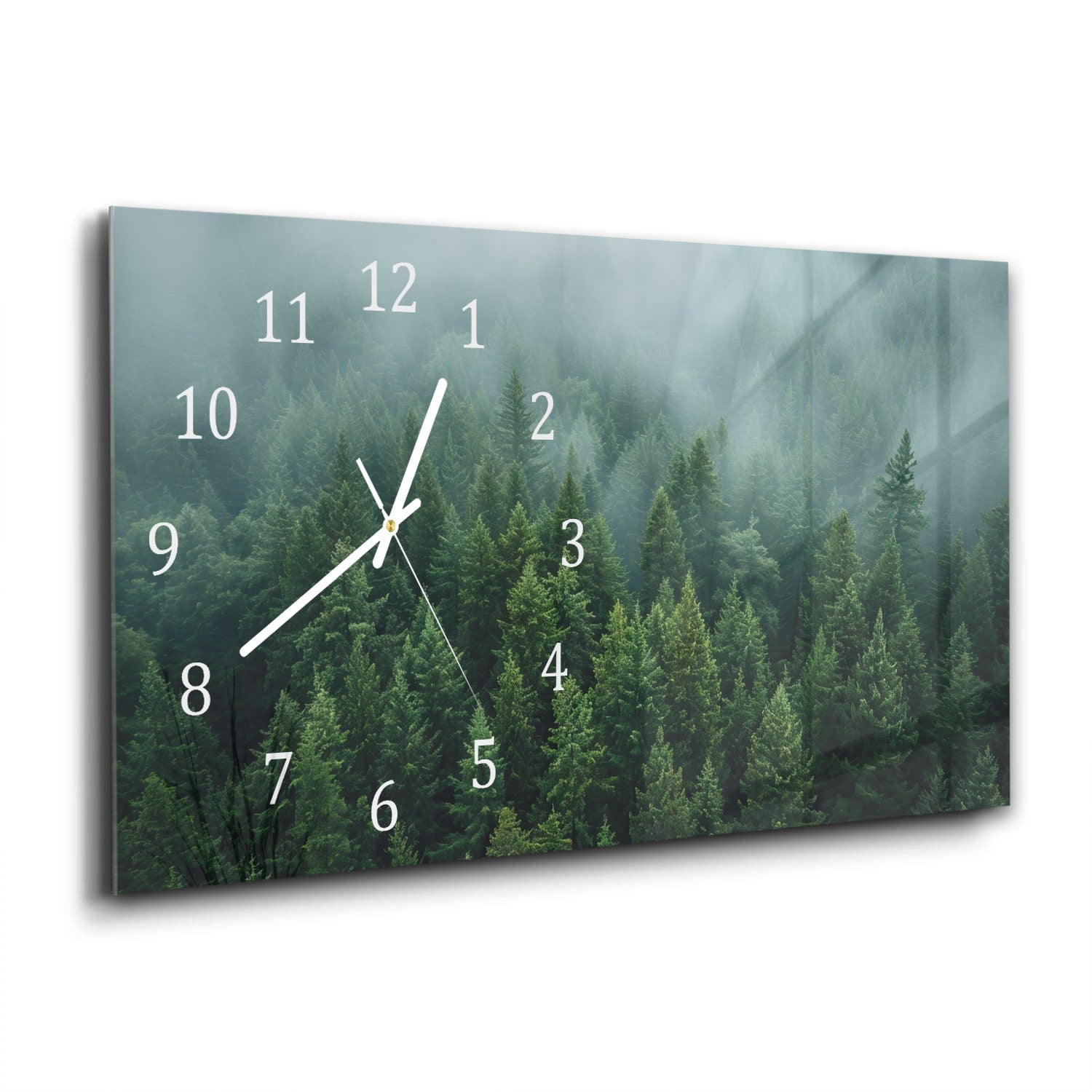 Wandklok 60x30 - Gehard Glas - Dicht Groen Bos