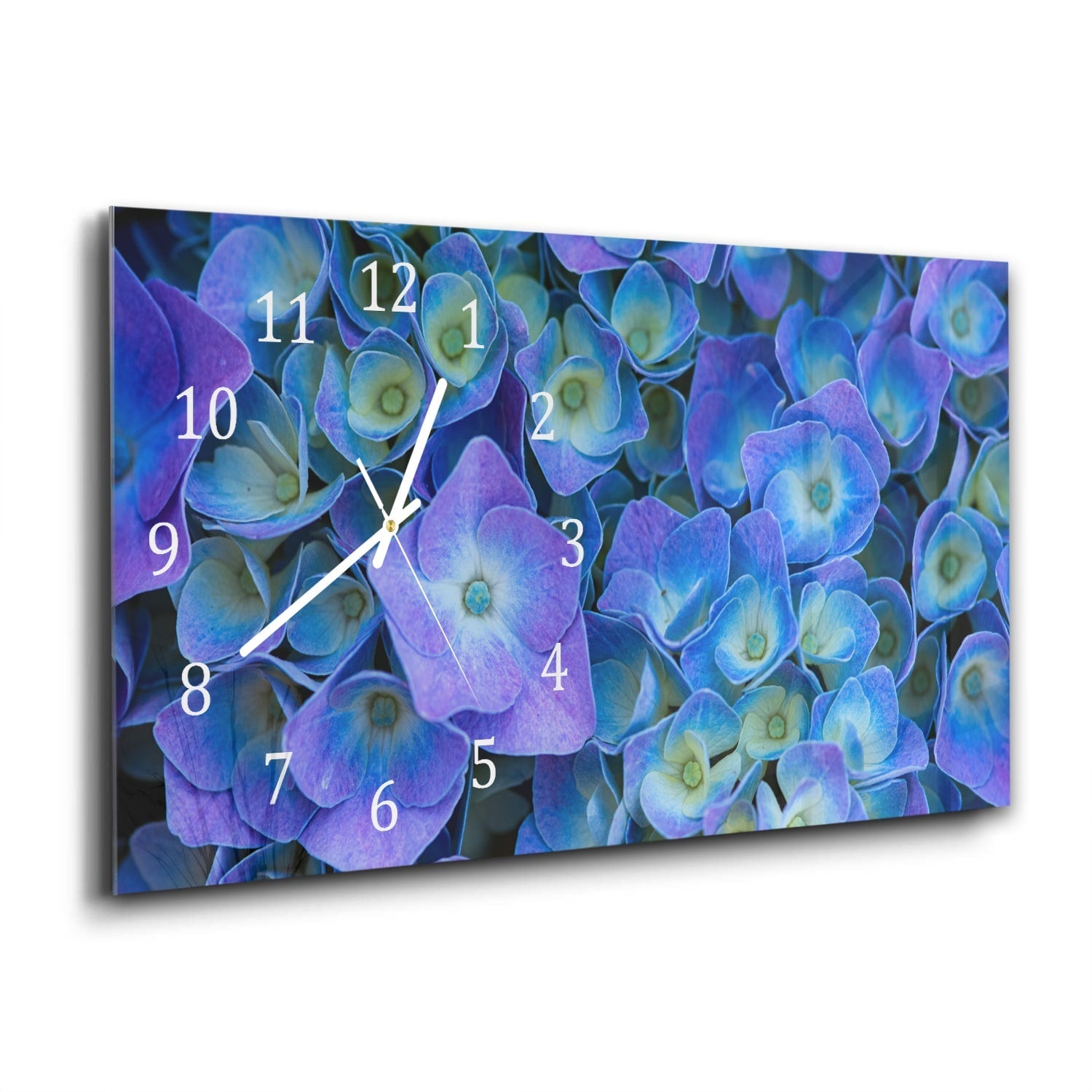 Wandklok 60x30 - Gehard Glas - Hydrangea bloei