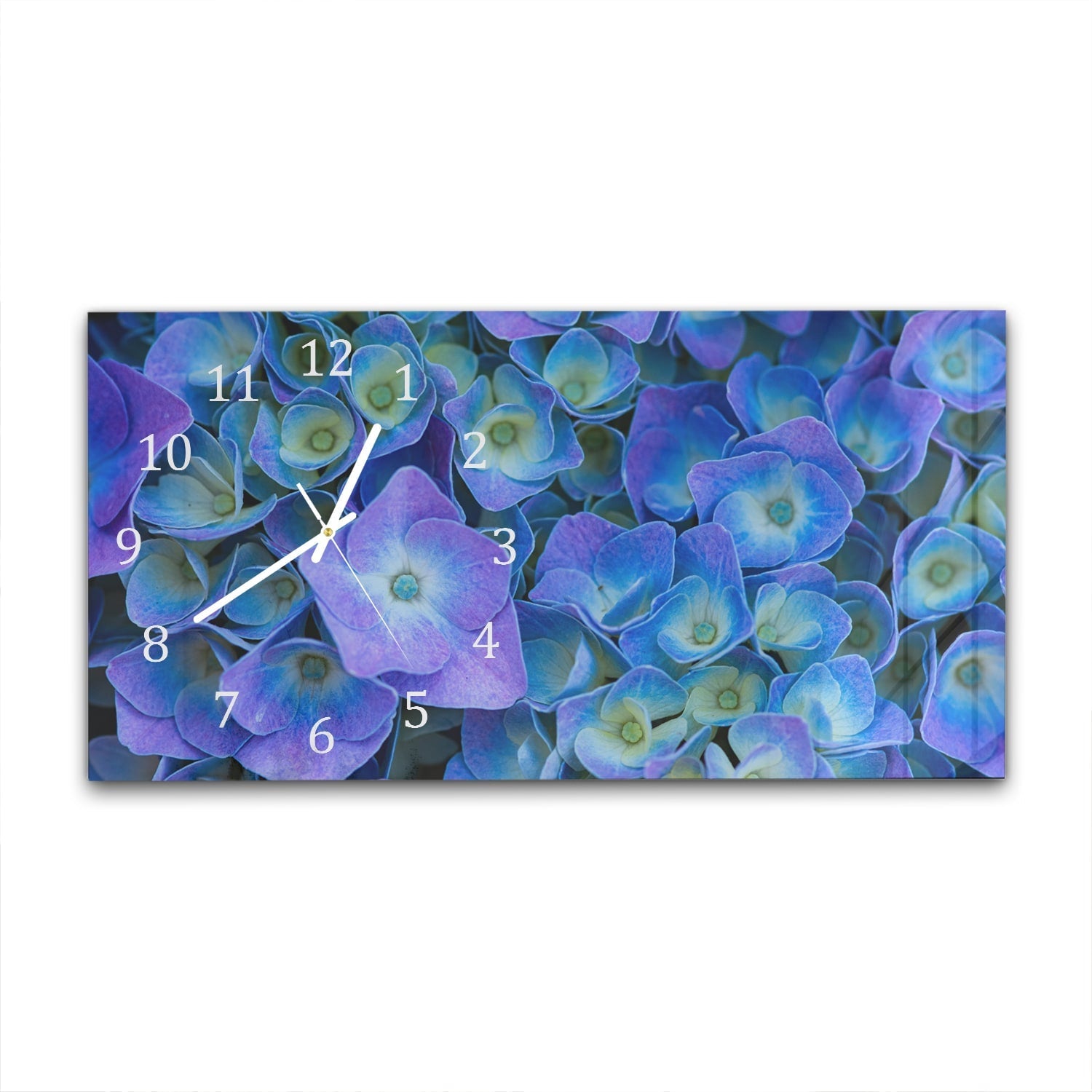 Wandklok 60x30 - Gehard Glas - Hydrangea bloei