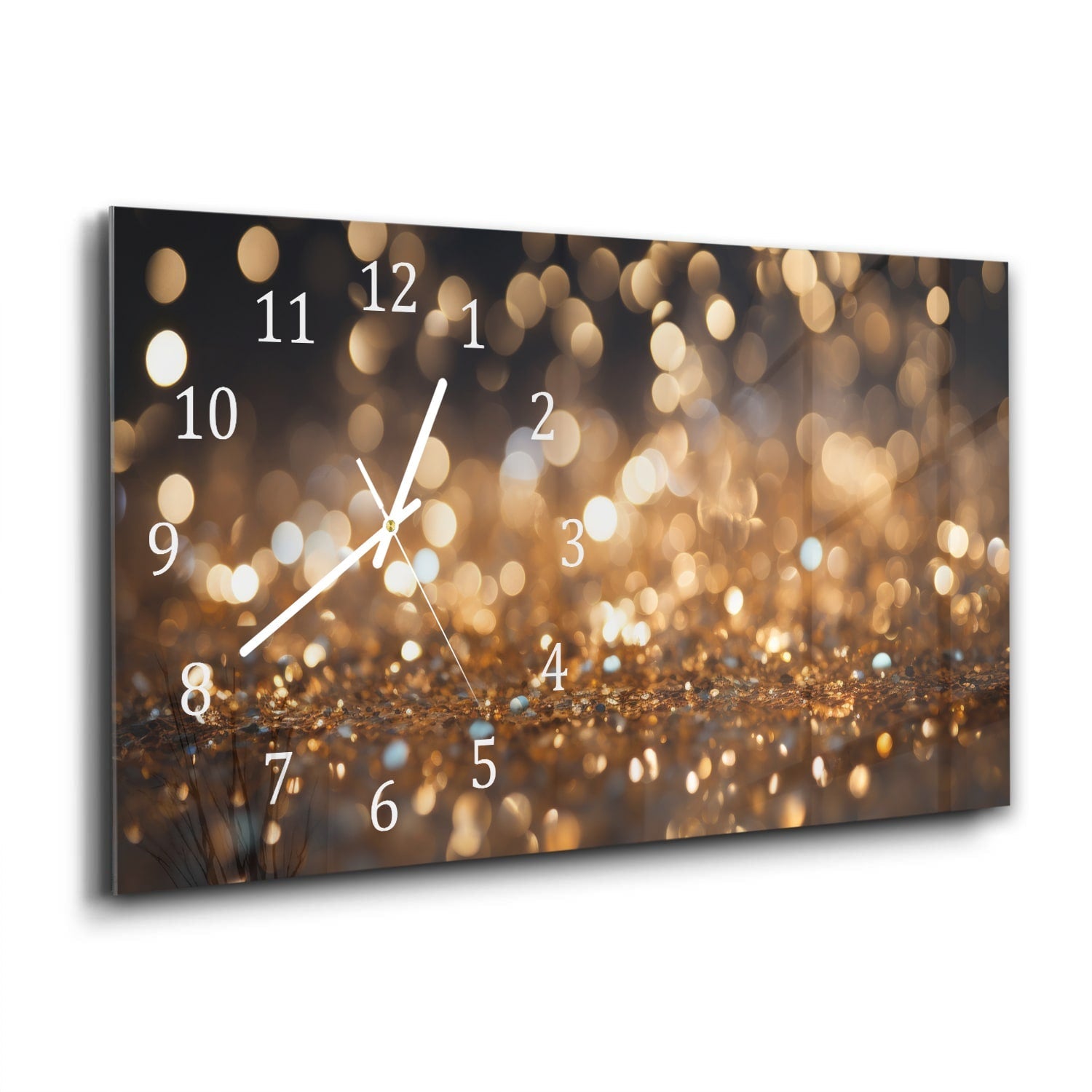 Wandklok 60x30 - Gehard Glas - Gouden Glitters