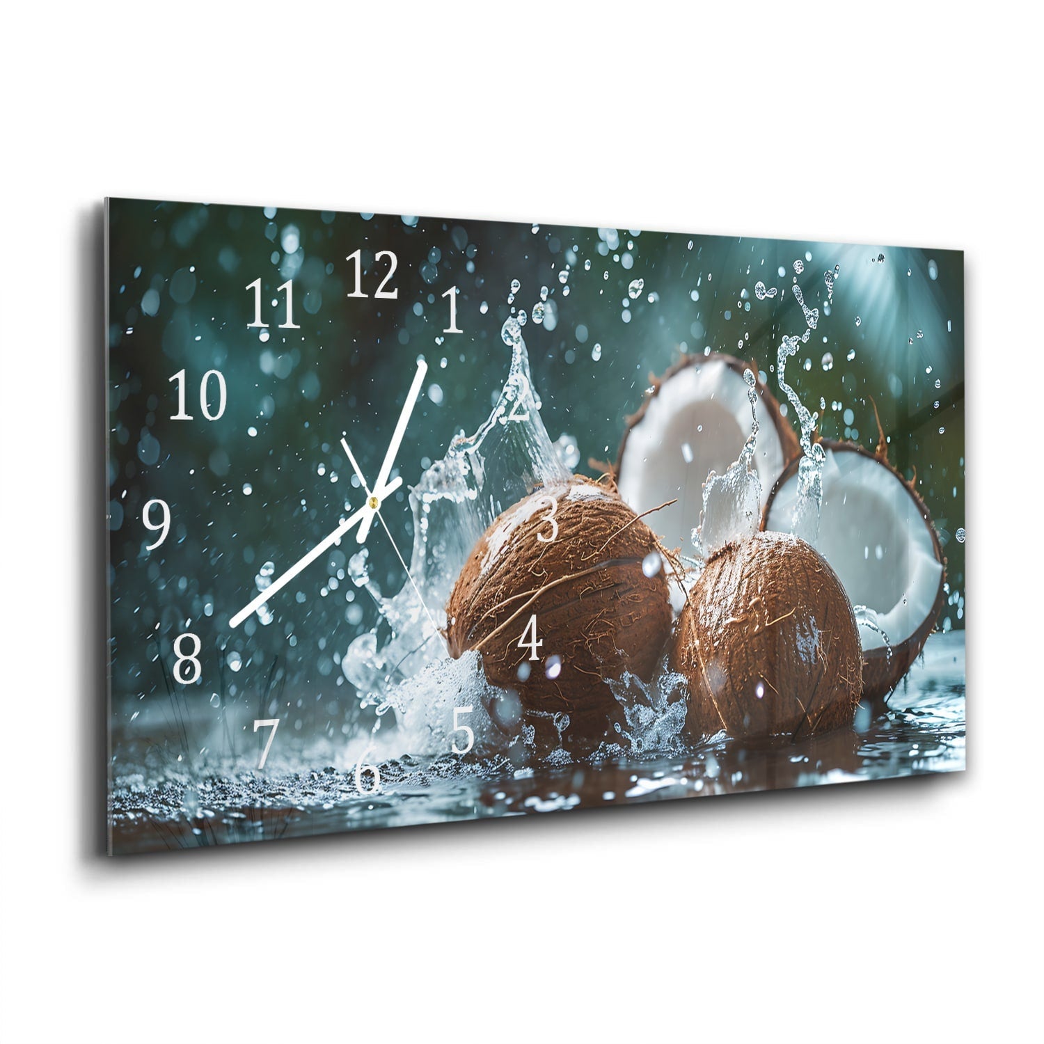 Wandklok 60x30 - Gehard Glas - Kokos Splash