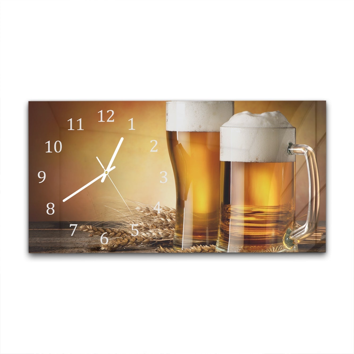 Wandklok 60x30 - Gehard Glas - Bier en Gerst