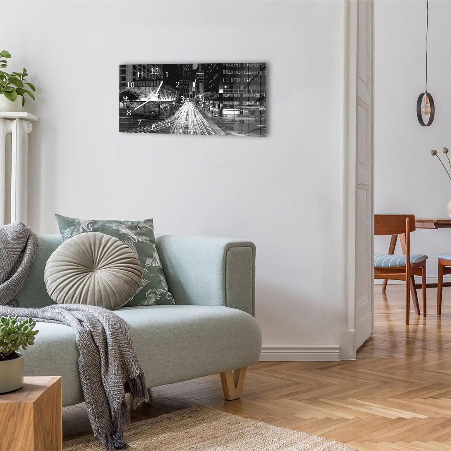 Wandklok 60x30 - Gehard Glas - Bewegende Lichten