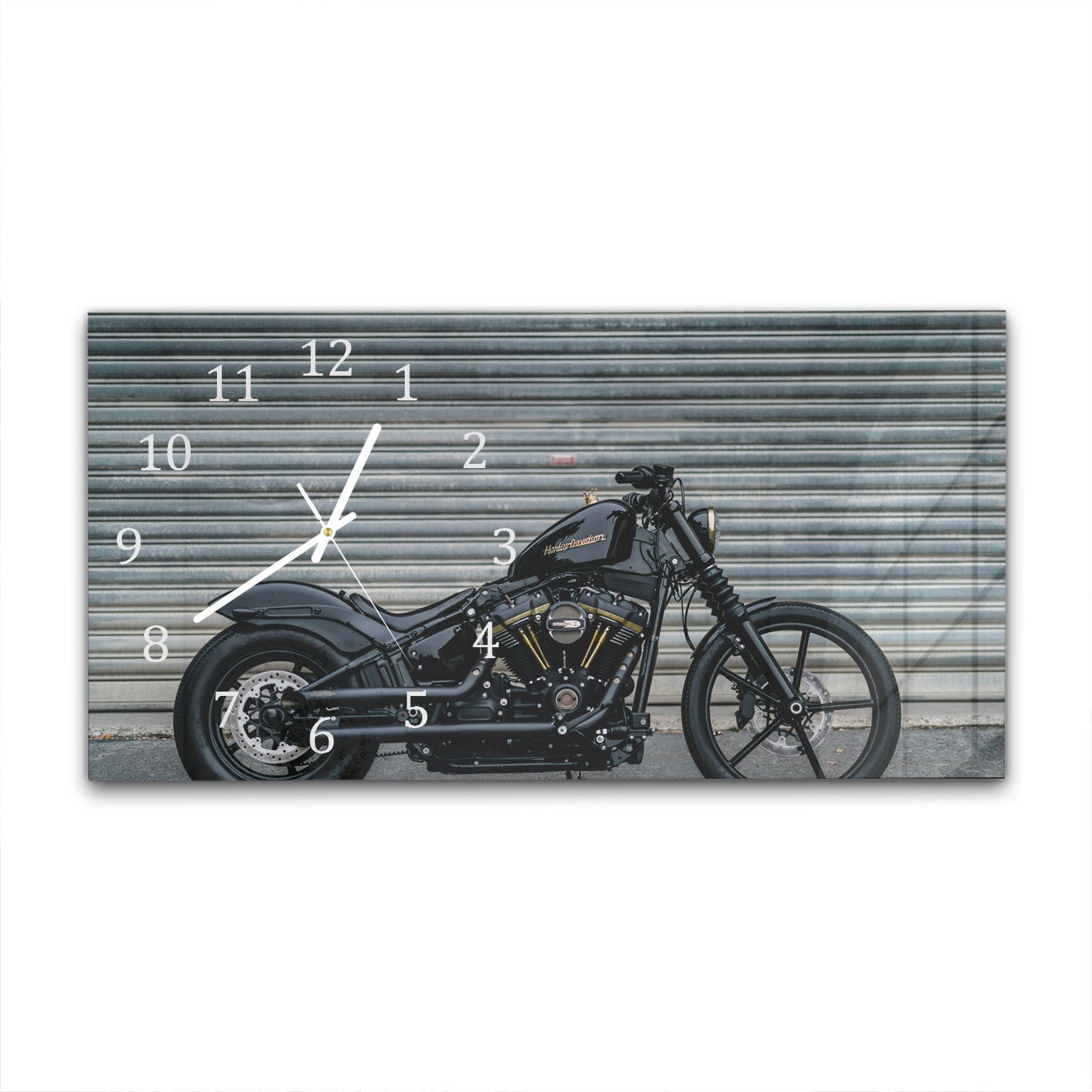 Wandklok 60x30 - Gehard Glas - Harley Davidson