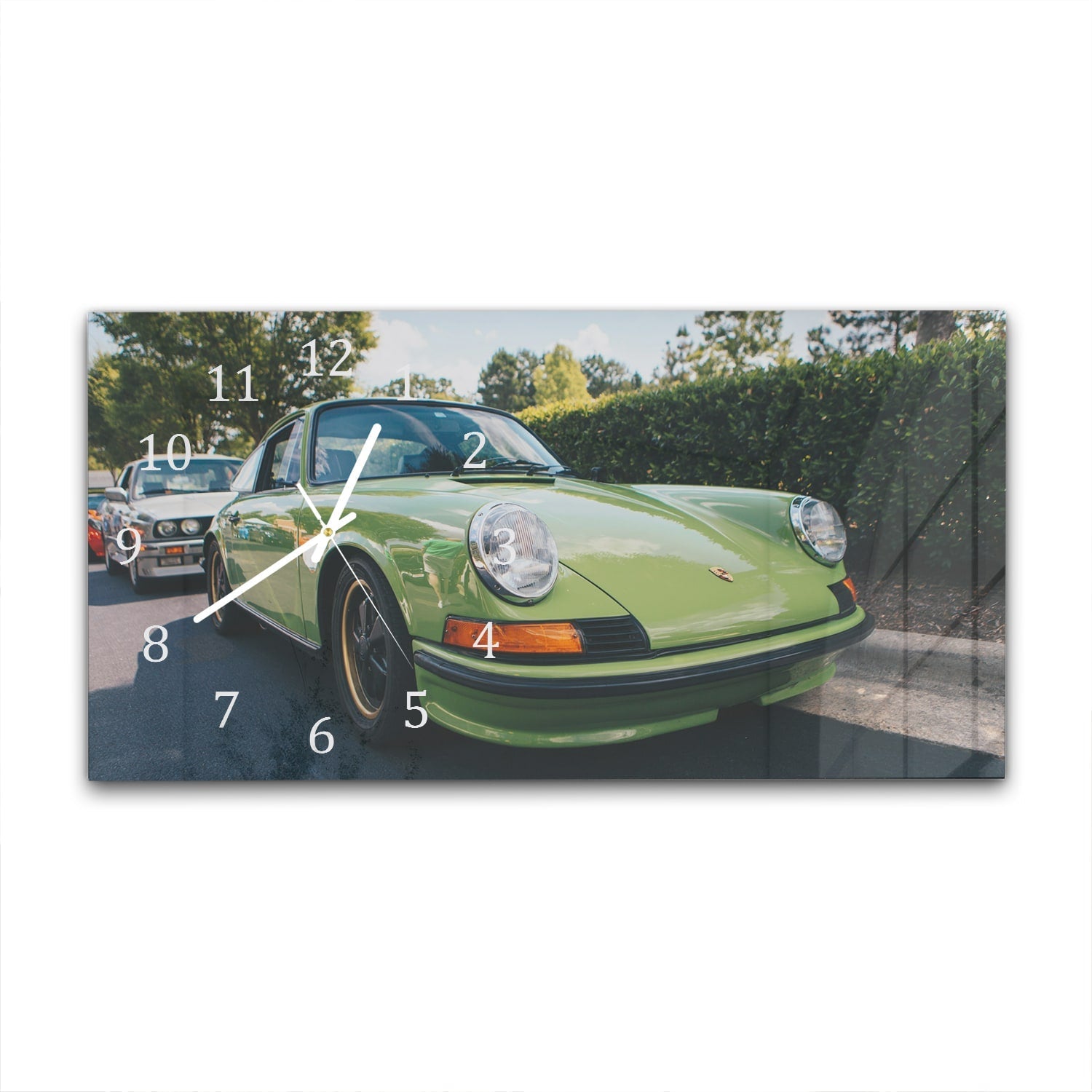 Wandklok 60x30 - Gehard Glas - Porsche 911 1970 Groen