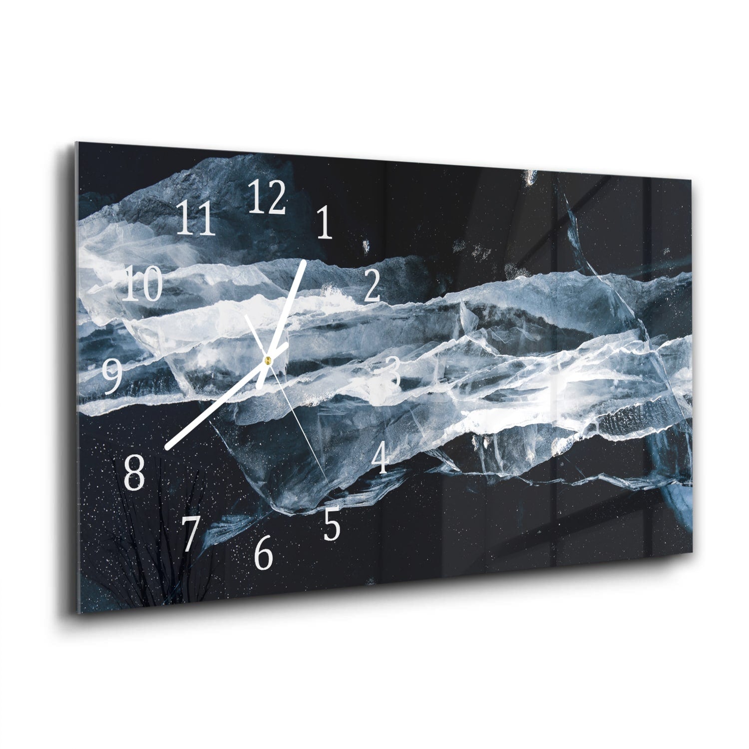 Wandklok 60x30 - Gehard Glas - Gebroken Ijs