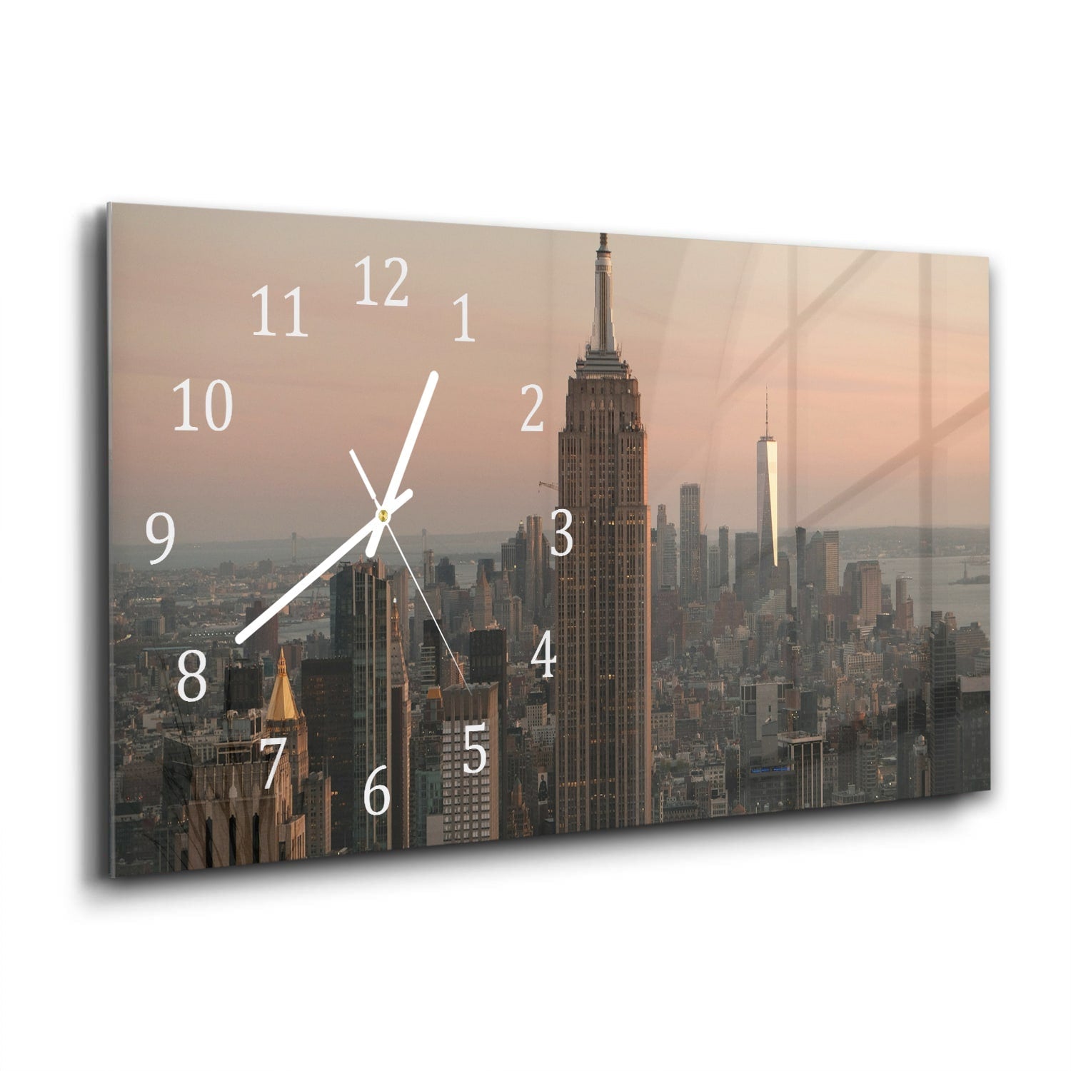 Wandklok 60x30 - Gehard Glas - Manhattan Skyline