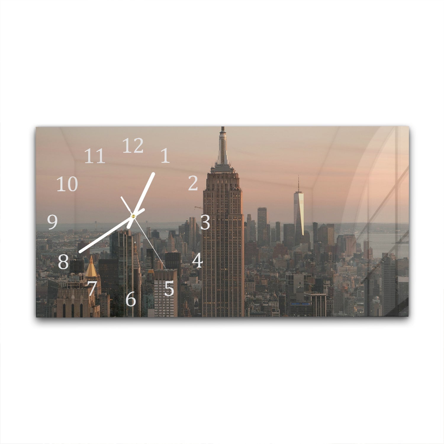 Wandklok 60x30 - Gehard Glas - Manhattan Skyline