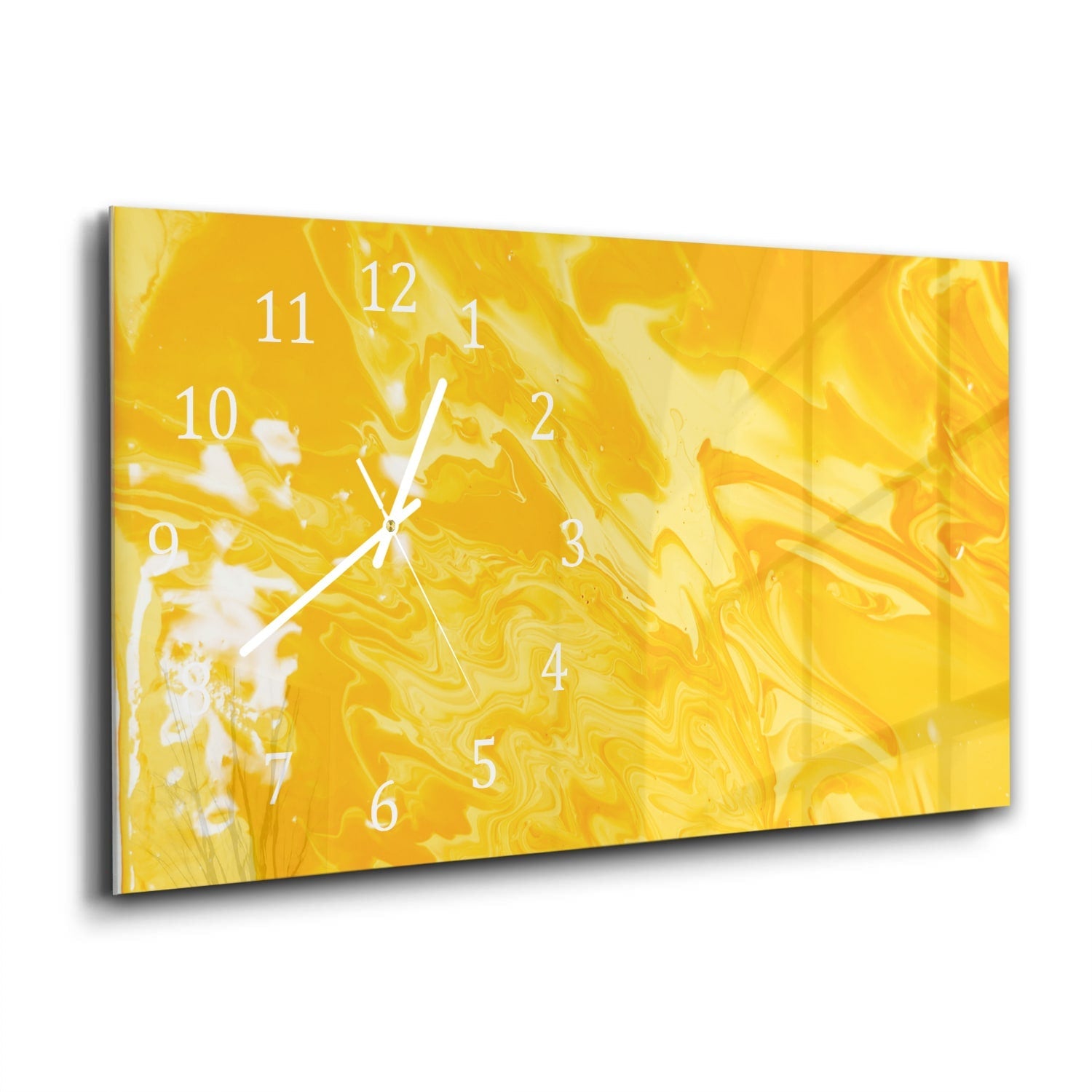 Wandklok 60x30 - Gehard Glas - Abstract geel