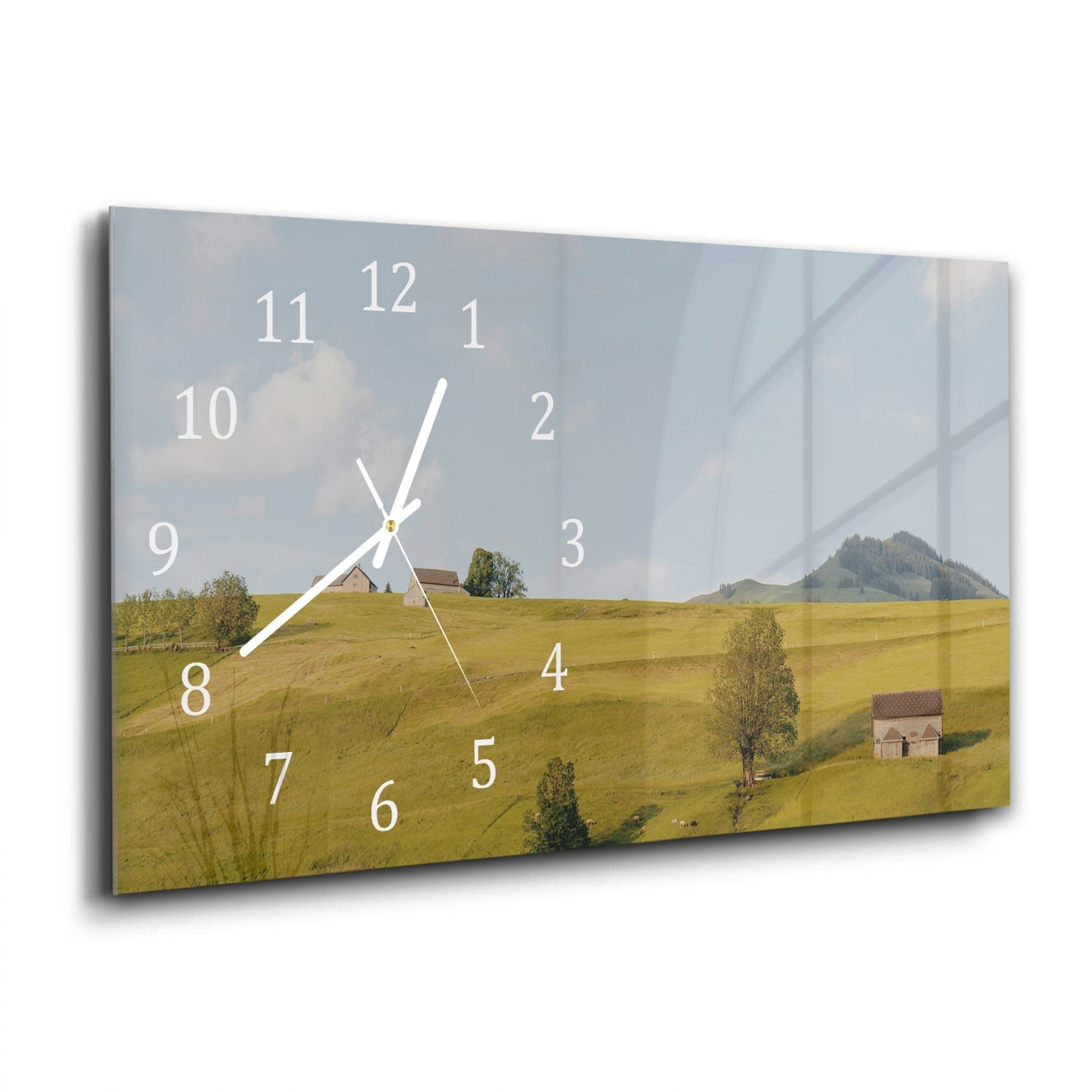 Wandklok 60x30 - Gehard Glas - Heuvelachtig Landschap